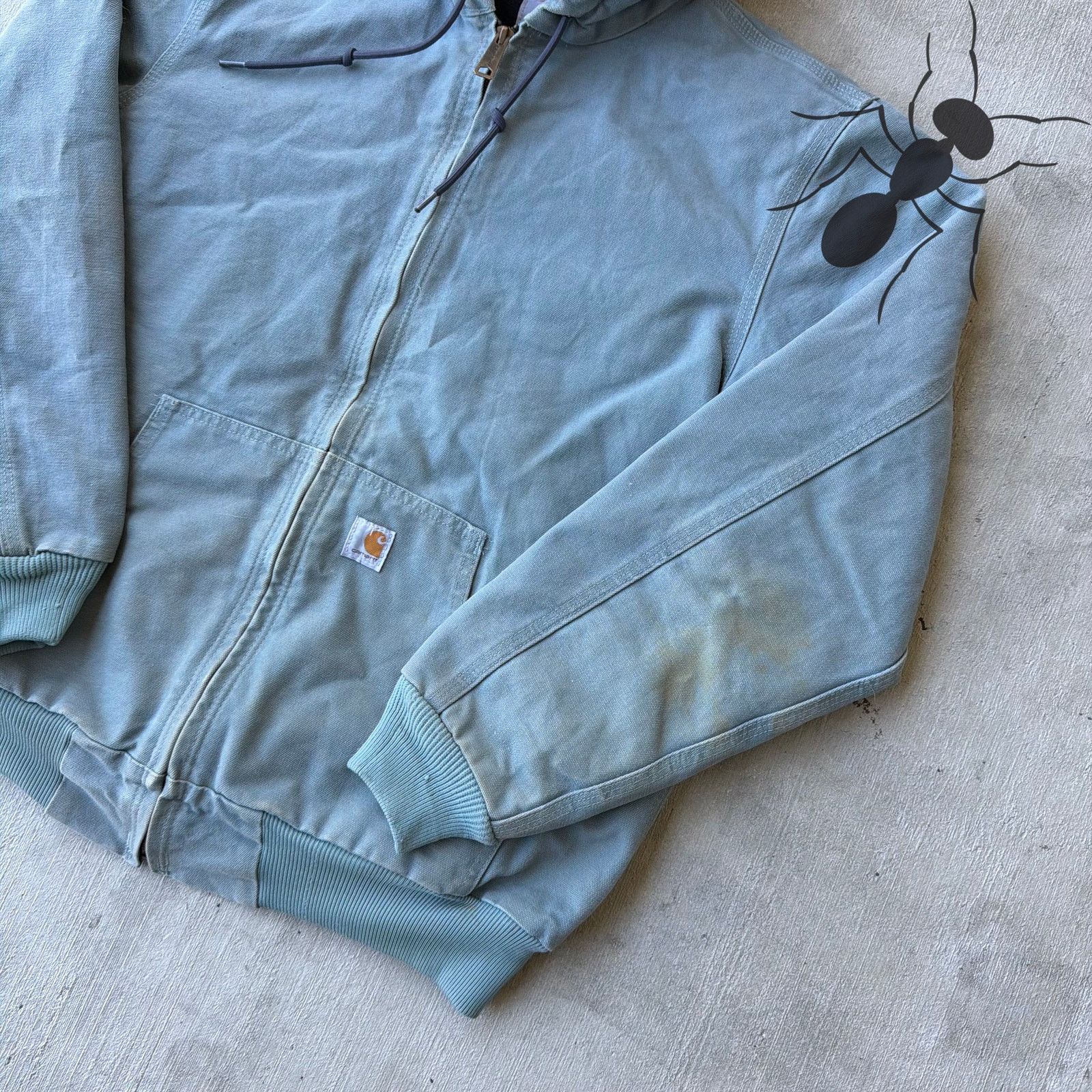 Carhartt × Vintage Carhartt WOMENS WJ130 Light blue hooded work wear jacket Size US S / EU 44-46 / 1 - 4 Thumbnail