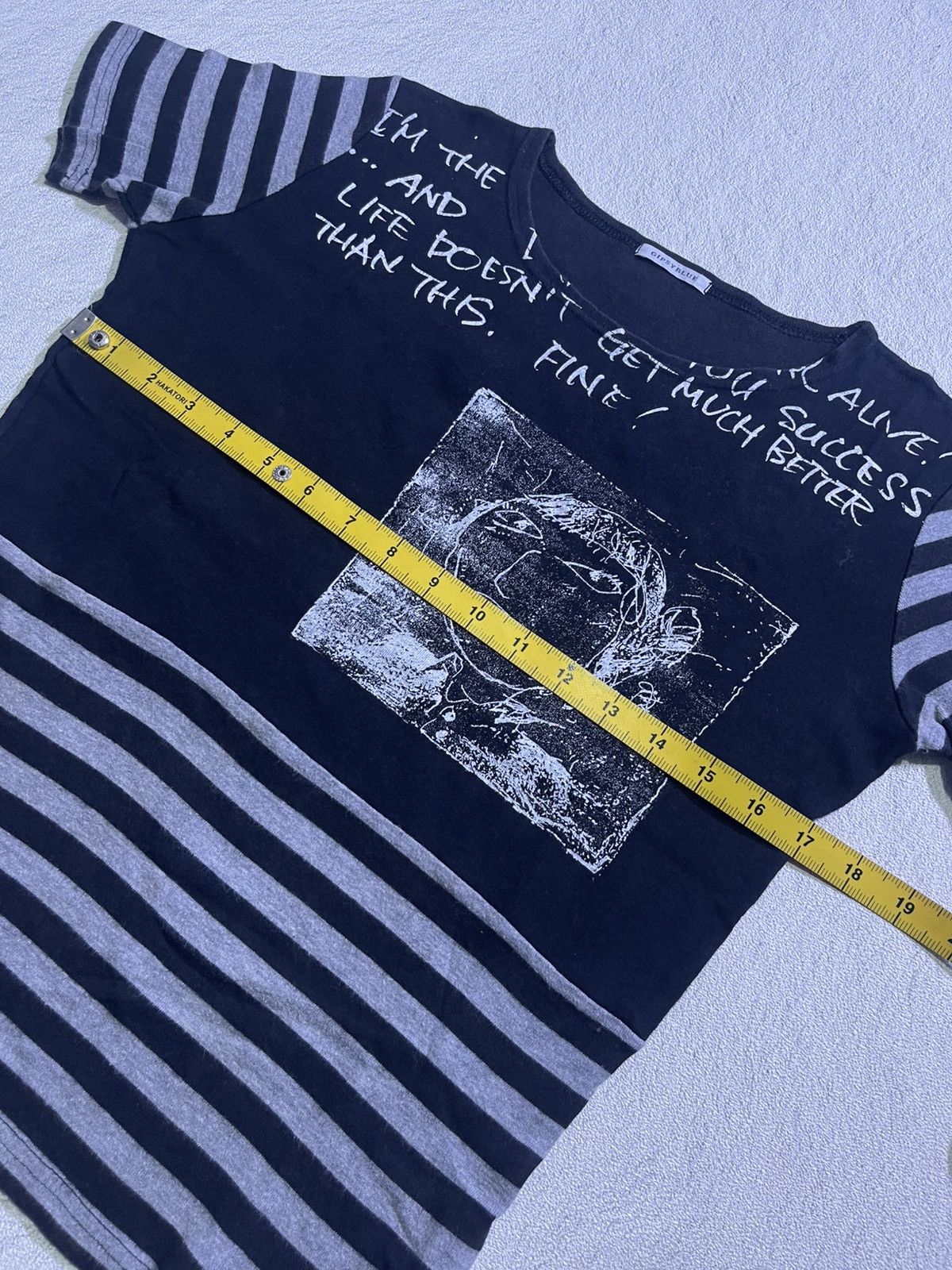 Hysteric Glamour Y2K GIPSY BLUE short tshirt stiped motif Size S / US 4 / IT 40 - 9 Thumbnail