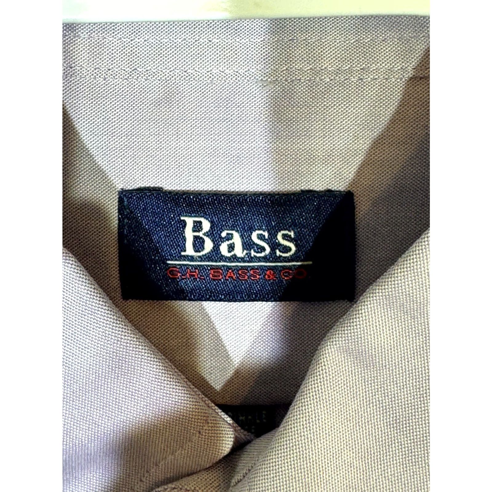 Vintage G.H. Bass & Co. Dress Shirt XL 17–17.5 Purple Wrinkle-Free Cotton Long Sleeve Men Size 46R - 7 Thumbnail