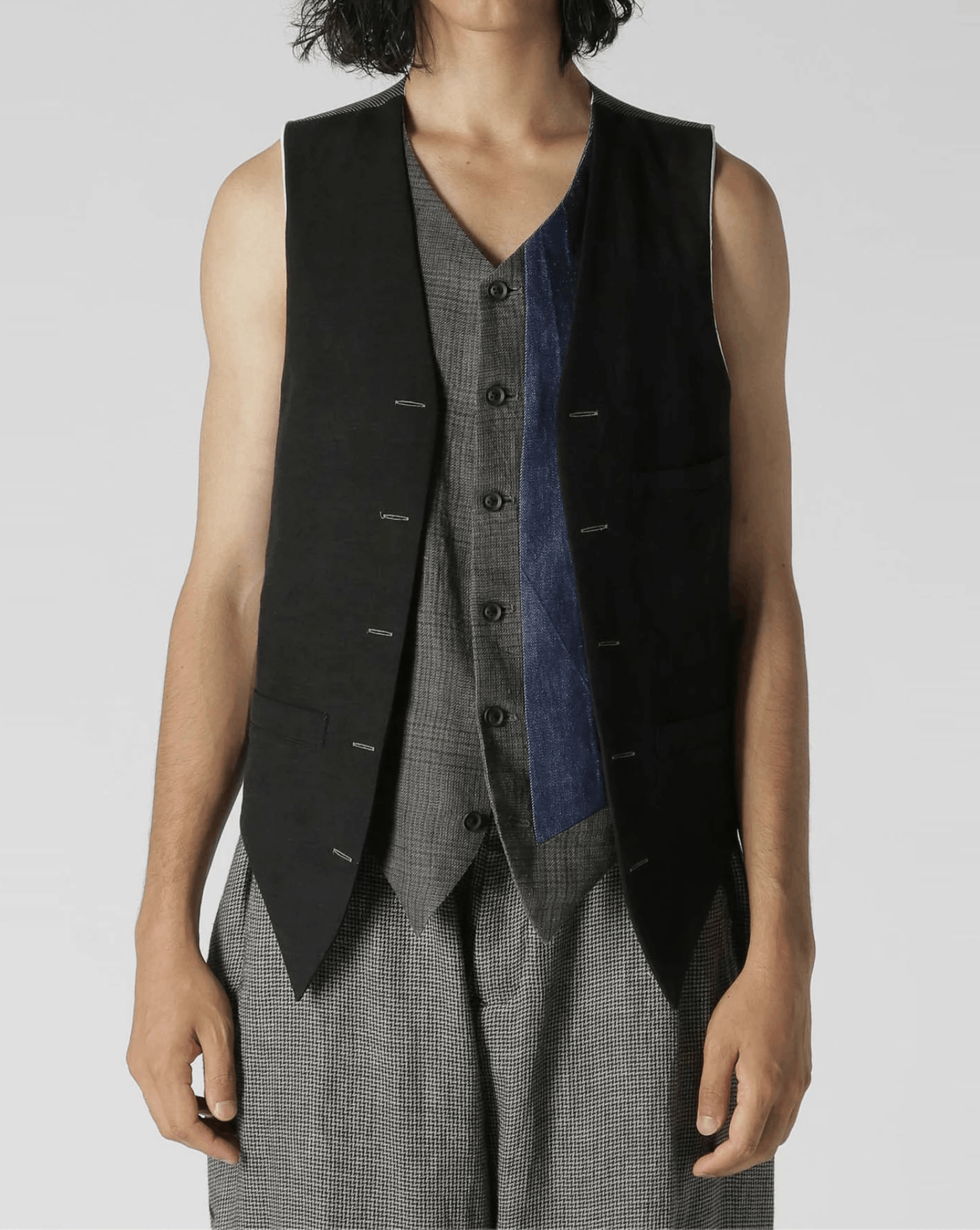Yohji Yamamoto Yohji Yamamoto Pour Homme - Double Layered Switching Vest Size US L / EU 52-54 / 3 - 8 Thumbnail