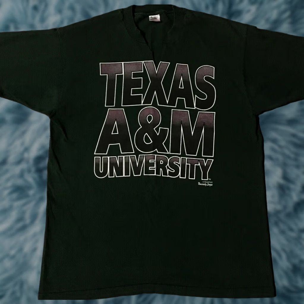 Vintage VINTAGE Texas A&M University Shirt XL Green 90s Distressed Striped Single Stitch Men USA College School Grunge 80s 90s USA Mens XL Green Shirt Size US XL / EU 56 / 4 - 1 Thumbnail
