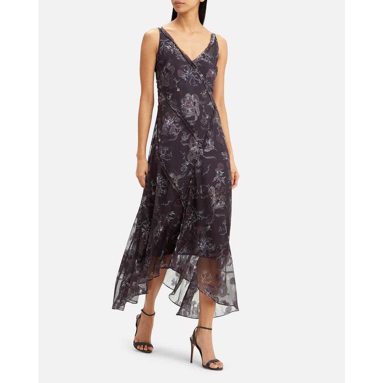 image of Jason Wu Winter Floral Jacquard Dress in Purple, Women's (Size Small)