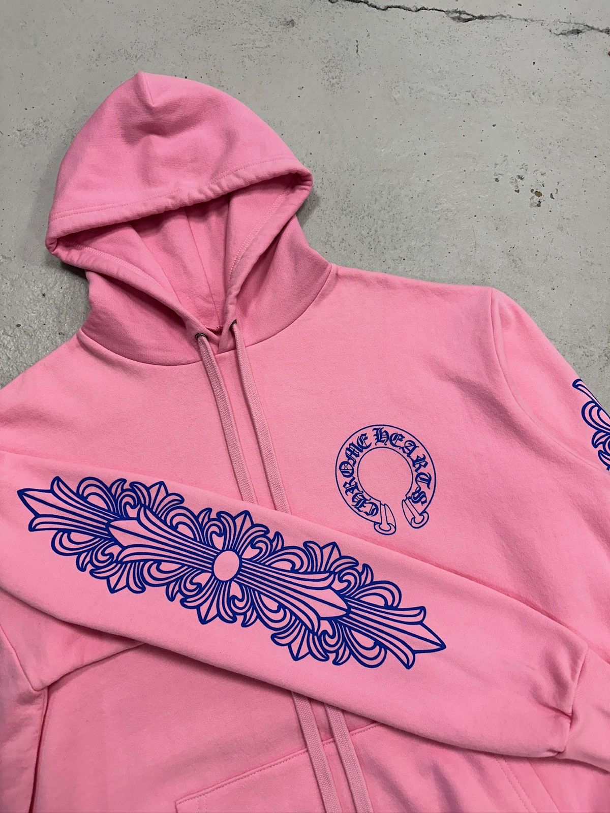 Chrome Hearts Chrome Hearts Floral Horseshoe Logo Hoodie Pink Blue Size US L / EU 52-54 / 3 - 4 Thumbnail