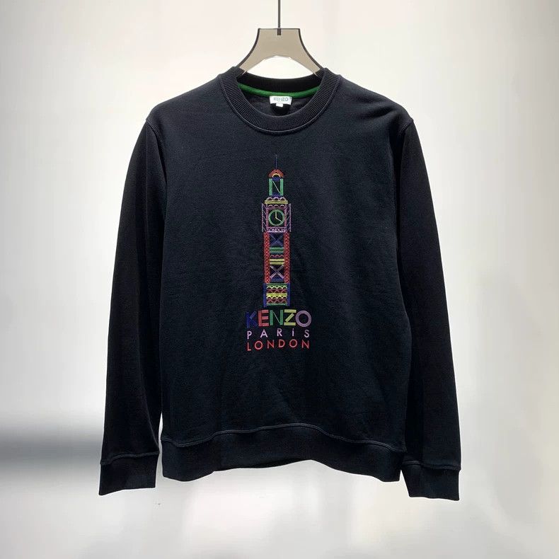 KENZO sizeM Black Big Ben embroidered hoodie