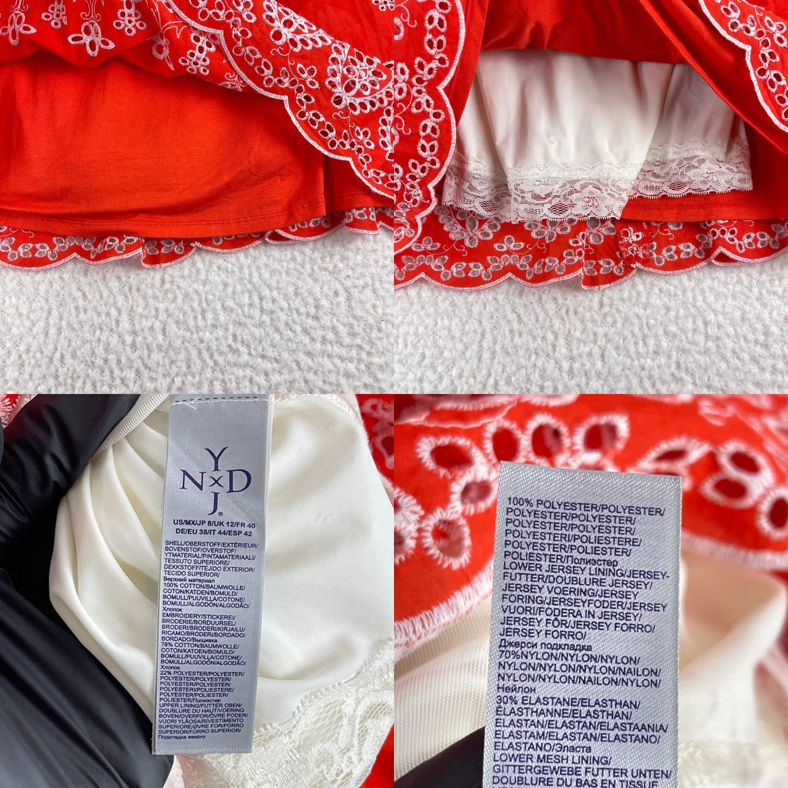 NYDJ NYDJ Swing Dress Womens Size 8 Orange Embroidered Beaded Sleeveless Lined Knee Length Fit & Flare Casual Party Wedding Size M / US 6-8 / IT 42-44 - 8 Thumbnail