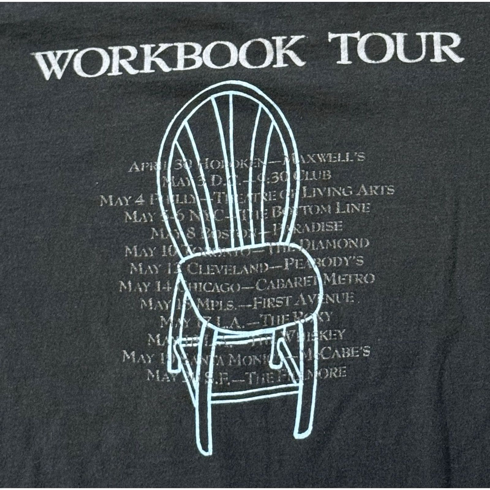 Fruit Of The Loom VINTAGE Bob Mould ‘Workbook 1989 Tour’ Shirt XL Husker Du Minutemen Shirt Mens 80s Rock Punk Graphic Print Black Cotton Size US XL / EU 56 / 4 - 4 Thumbnail