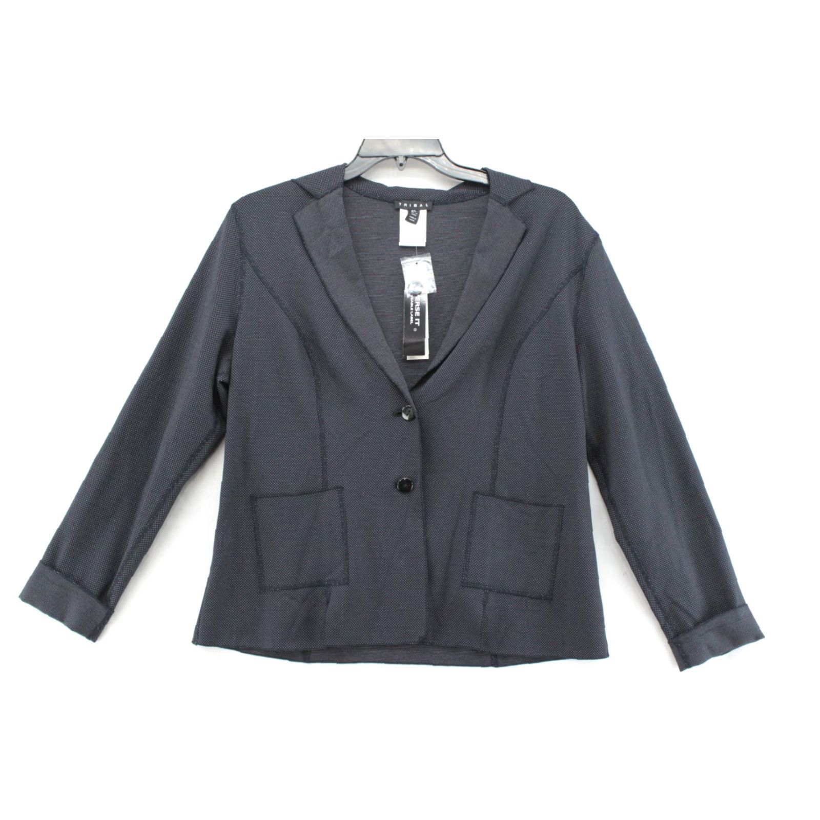 J Brand NWT Tribal Brand Blazer Jacket Women's Large Black Polka Dots Business Stretch Jacket Size L / US 10 / IT 46 - 5 Thumbnail