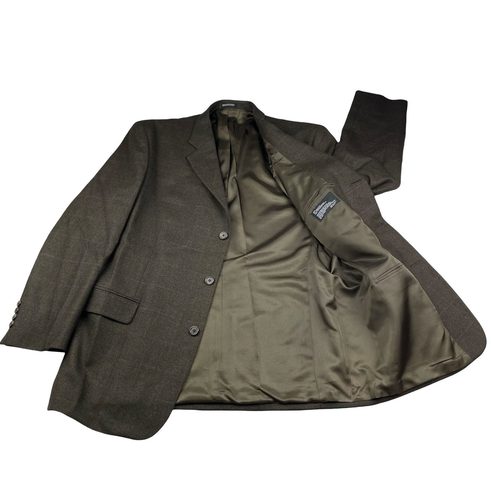 Stafford Stafford Men's Wool/Cashmere 3-Button Blazer Brown/Green/Blu Size 44R - 3 Thumbnail