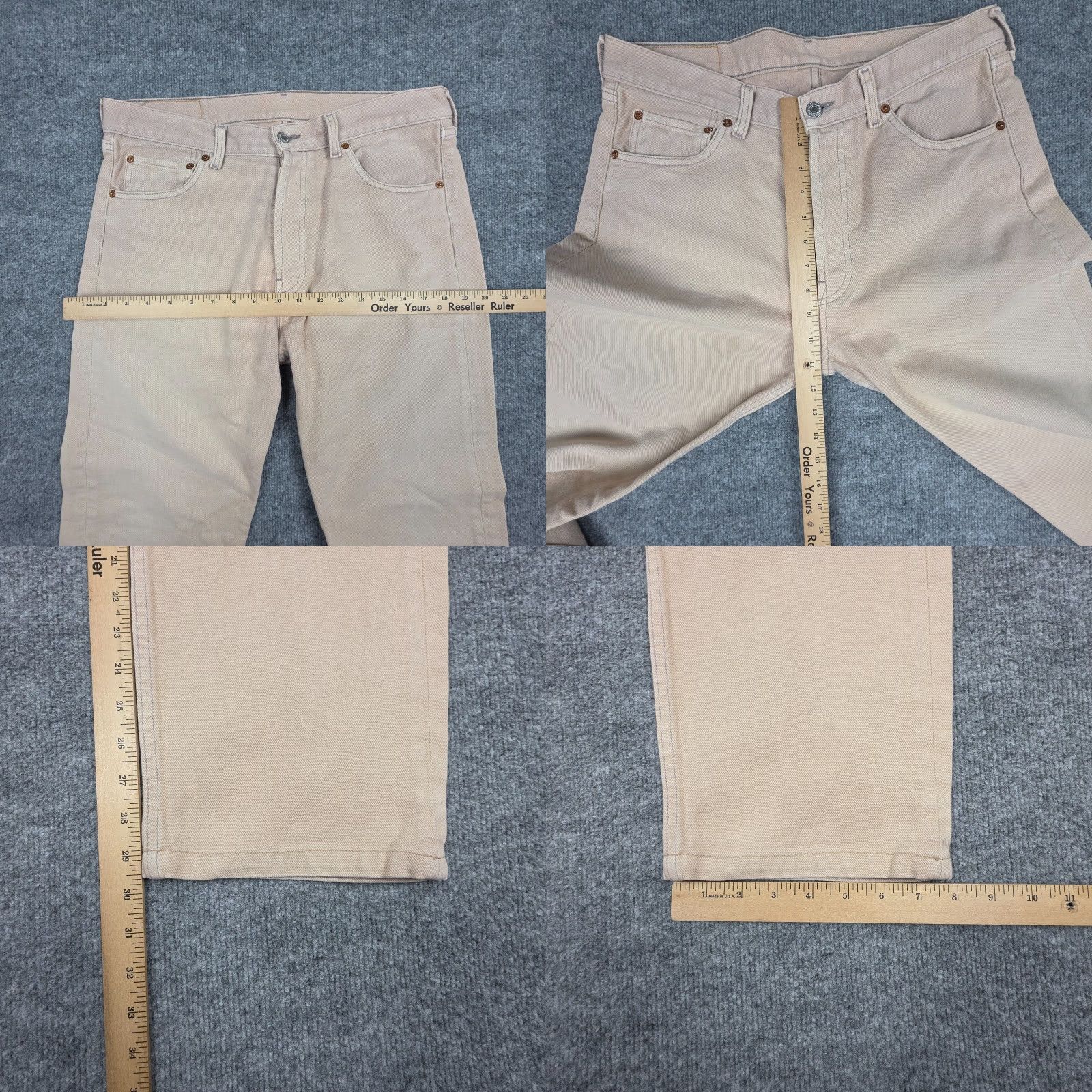 Levi's VINTAGE Levi's 501 Jeans Men's 34 x 34 Beige Made USA Faded - Levi's 501 Series Jeans, 32x30 Inseam, Regular Fit, USA 5-Pocket Denim Shirt? Size US 32 / EU 48 - 9 Thumbnail