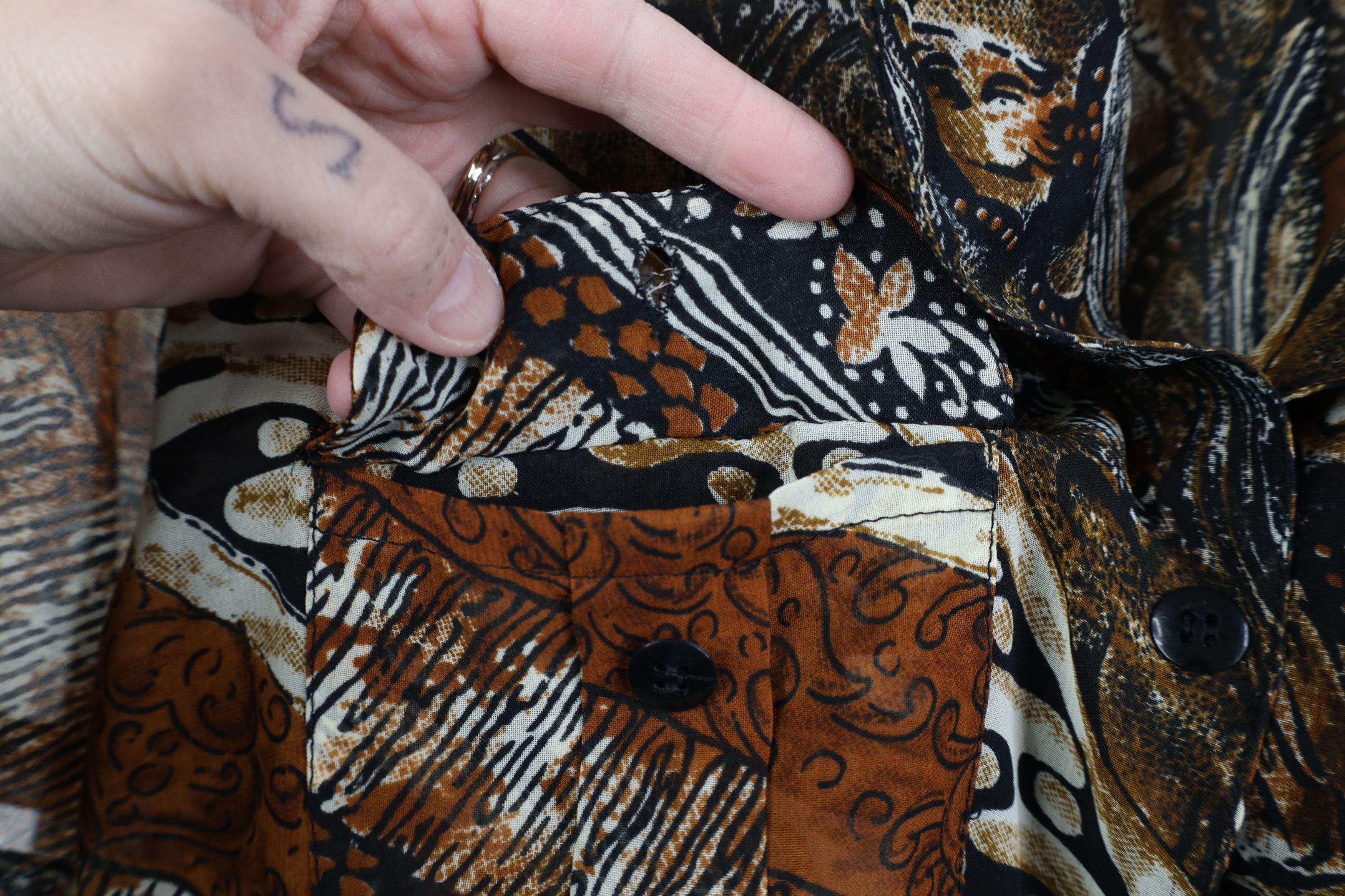Vintage Vintage 90s Streetwear Gabardine Safari Bush Button Shirt Size XXL / US 16-18 / IT 52-54 - 5 Thumbnail