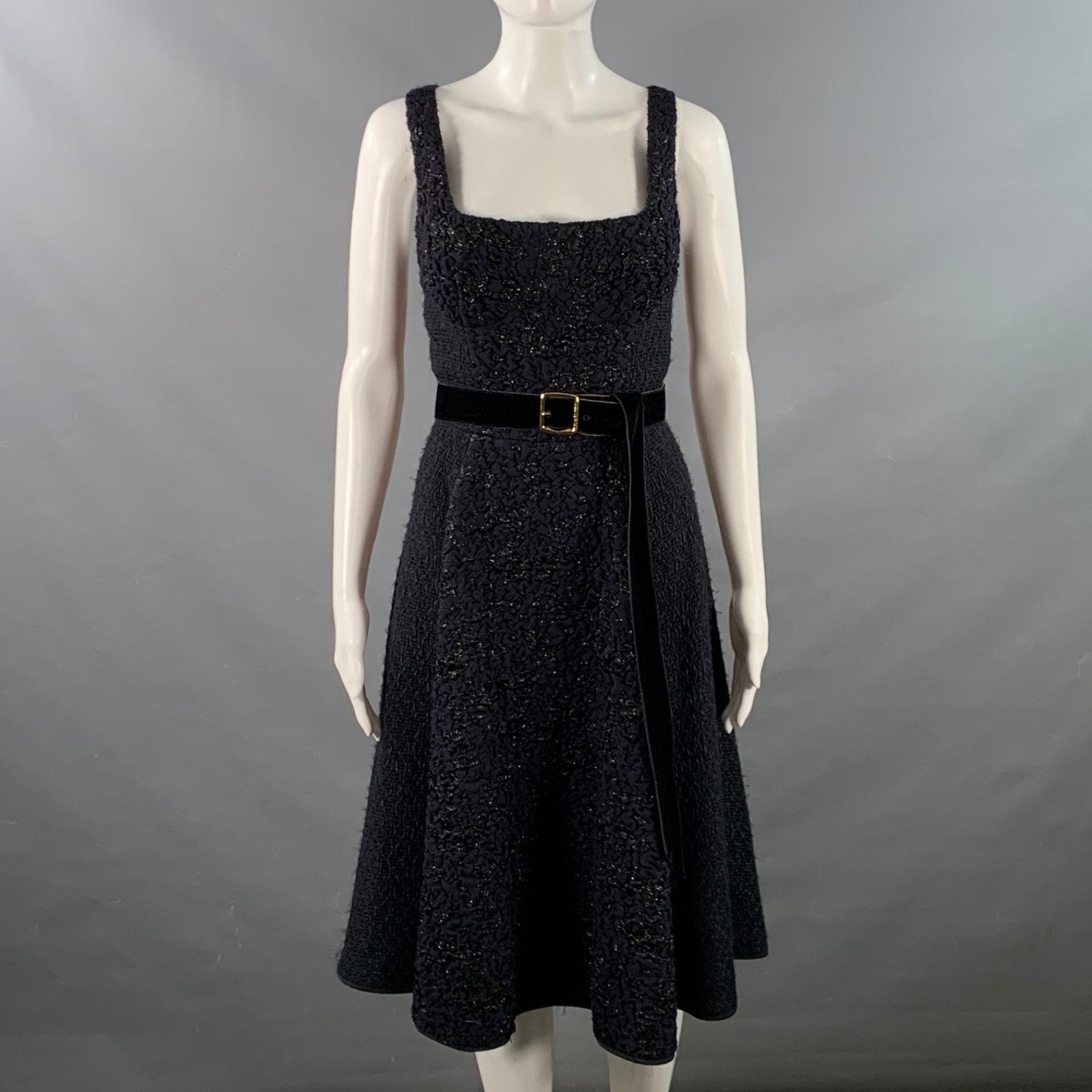Louis Vuitton Black Midnight Blue Acetate Blend Sleeveless Cocktail Dress Size M / US 6-8 / IT 42-44 - 1 Thumbnail