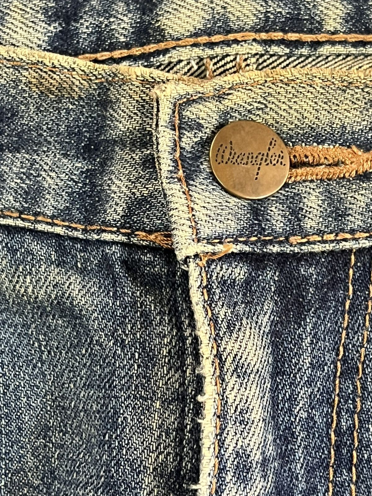 4GSELLER Vintage Wrangler Selvedge Mudwash Distressed Denim Size US 30 / EU 46 - 8 Thumbnail