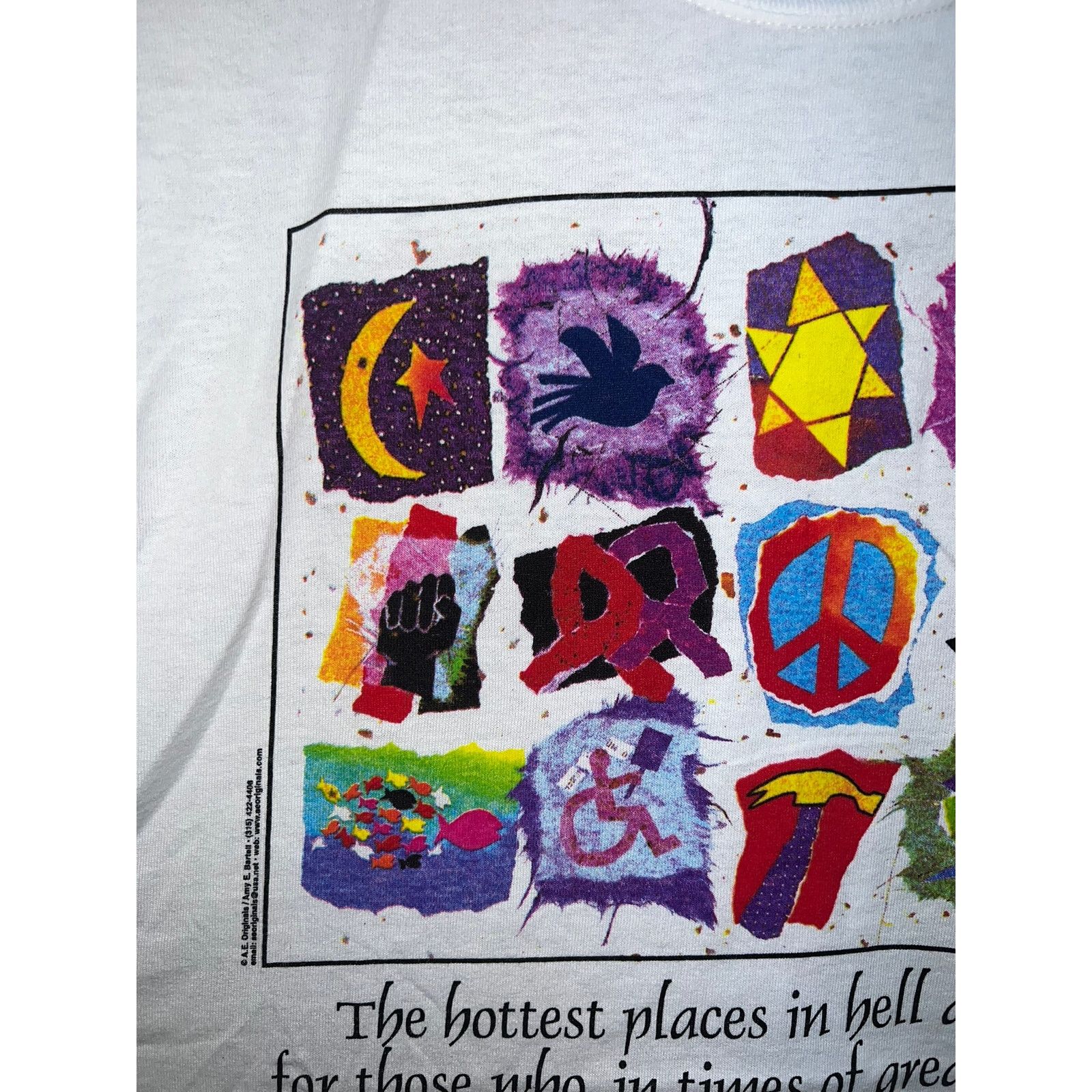 Gildan Vintage Dante Art Shirt Moral Crisis Artwork White Tee L Size US L / EU 52-54 / 3 - 2 Thumbnail