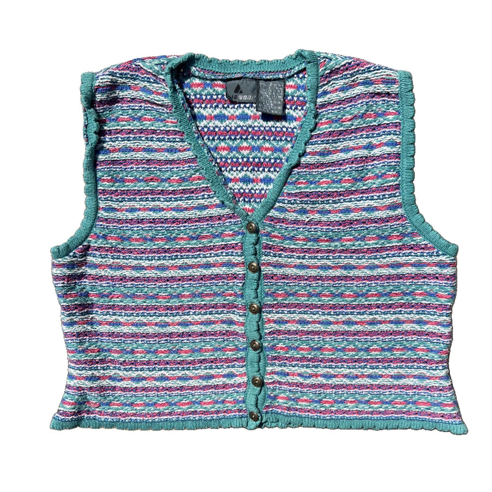 Other Early 90s Multicolor Cropped Knit Vest Size ONE SIZE - 1 Thumbnail