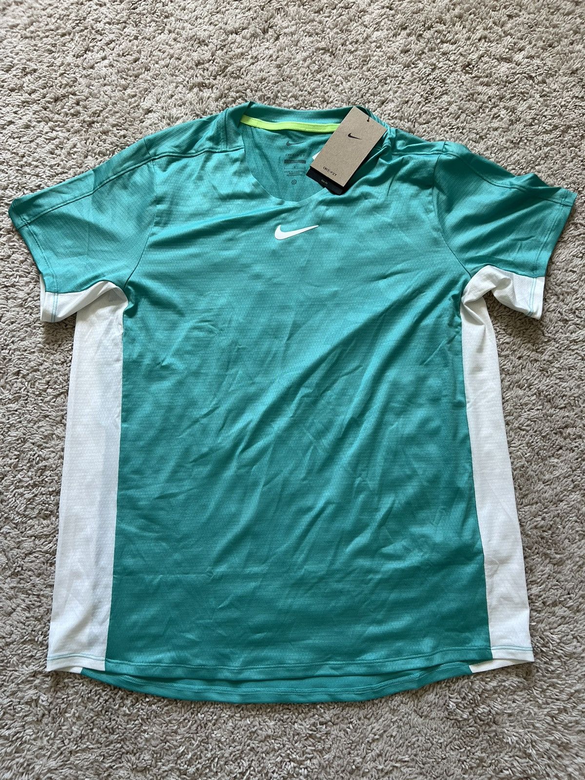 Nike Nike Court Dri Fit Advantage Printed Shirt Teal Size US M / EU 48-50 / 2 - 1 Thumbnail