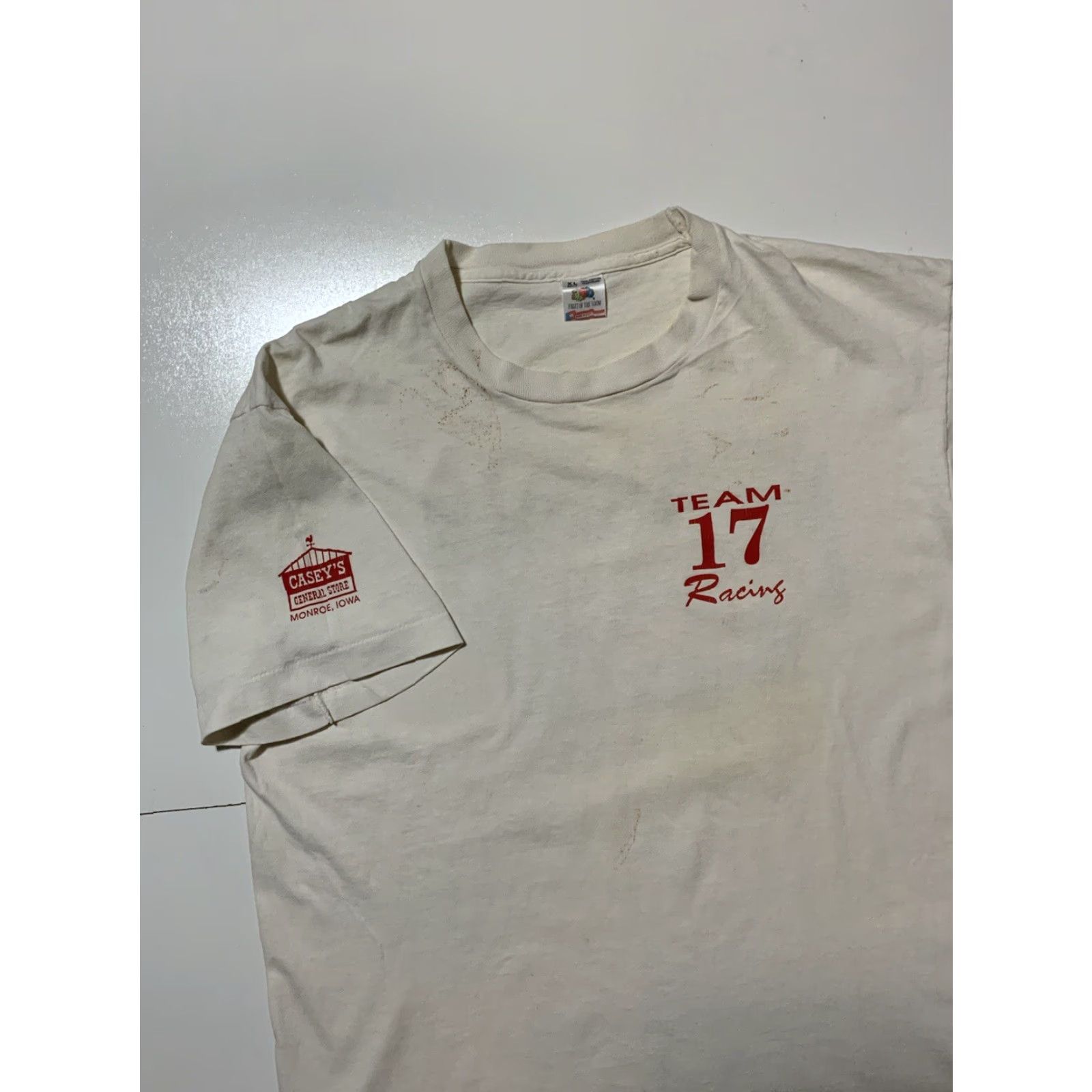 Fruit Of The Loom VINTAGE 90s Billy Bell Colfax Iowa Team 17 Sprint Car Racing Single Stitch T-Shirt XL White Mens Size US XL / EU 56 / 4 - 4 Thumbnail