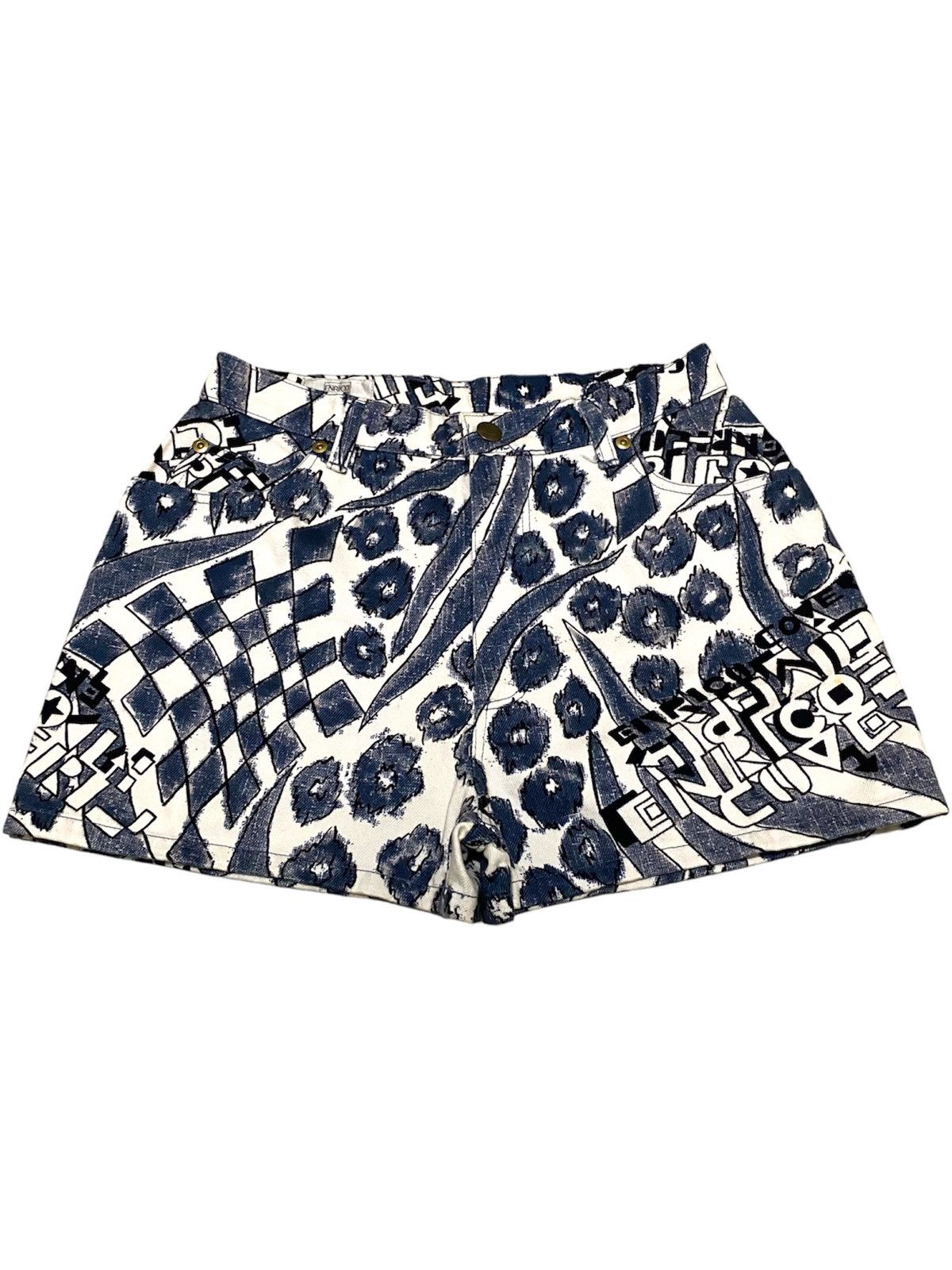 Designer × Enrico Coveri × Vintage Enrico Coveri “Printed” Hotpants Size 26" / US 2 / IT 38 - 1 Thumbnail