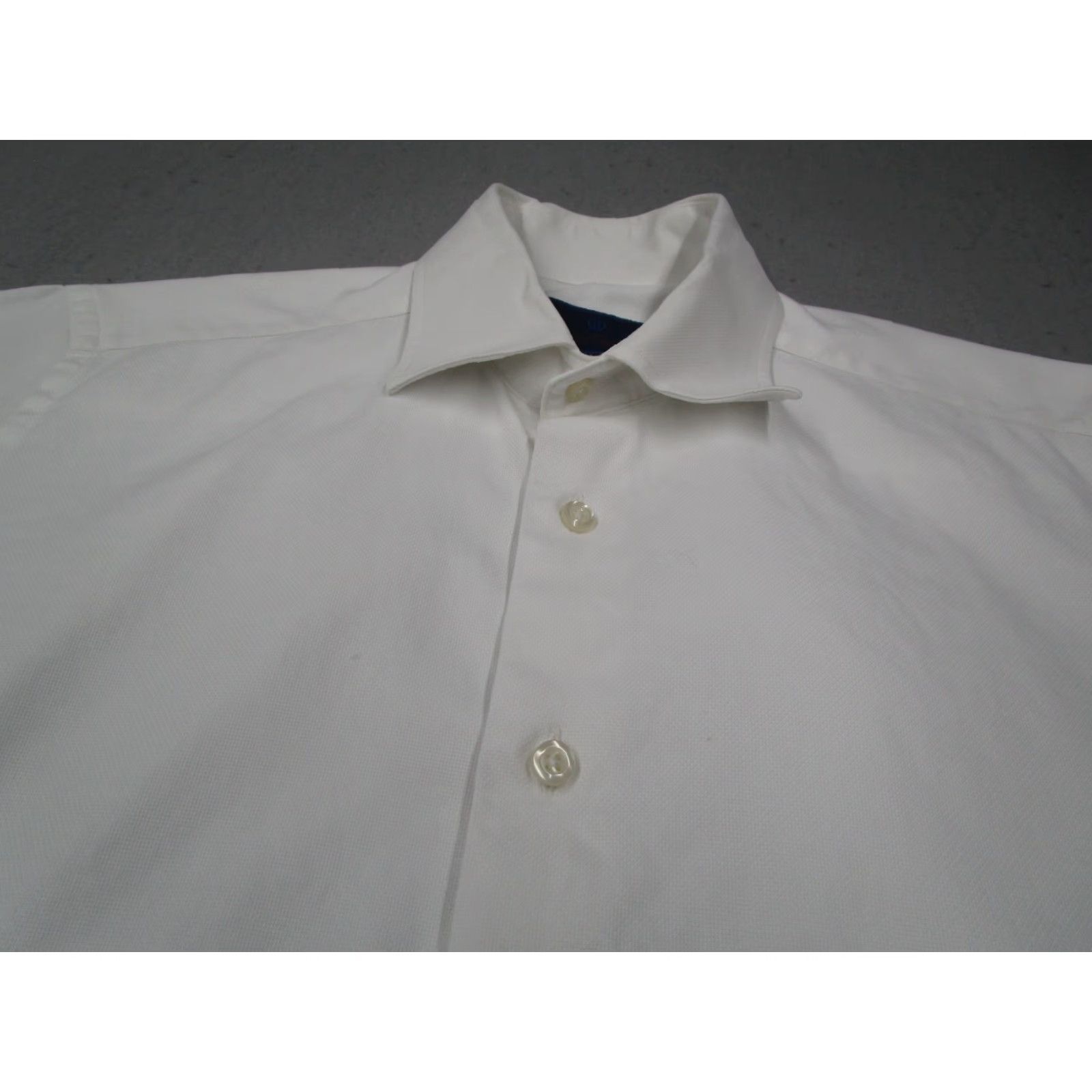 David Donahue David Donahue Dress Shirt Men 16 34 Slim Fit White Long Sleeve Button Up Dobby Work Size 34R - 2 Thumbnail