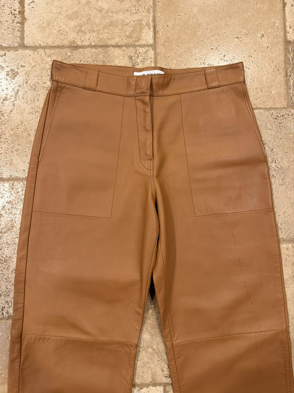 Loewe Loewe Pantalon Broncead Calfskin Leather Tan Trouser Pants Size US 33 - 5 Thumbnail