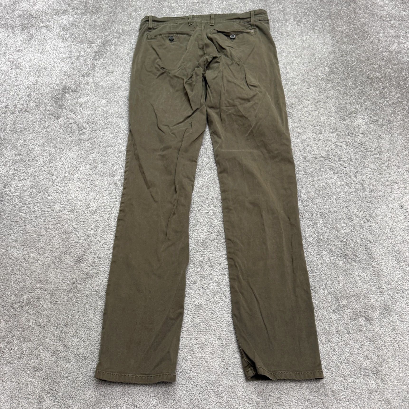 Vintage AG Adriano Goldschmied Jamison Sueded Chino Pants Mens 30R Green Straight Leg Size 30" / US 8 / IT 44 - 2 Thumbnail