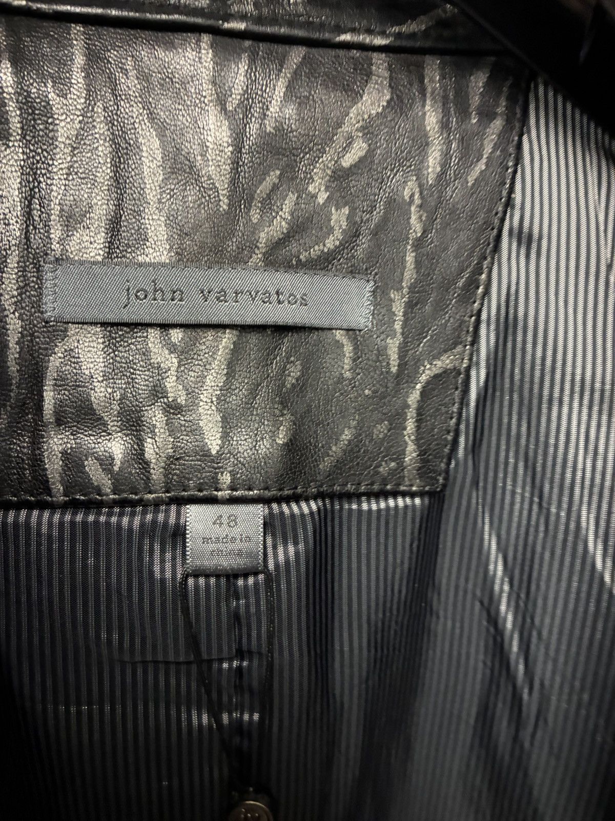 John Varvatos Crinkled Leather Jacket EU 48 USA 38 Size US M / EU 48-50 / 2 - 9 Thumbnail