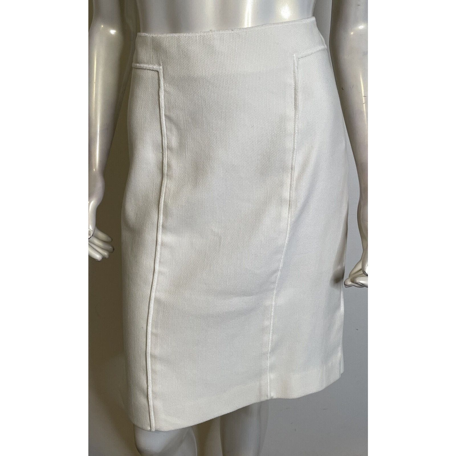 Oscar De La Renta Oscar de la Renta Ivory Woven Cotton Skirt Suit 8 Italy Size M / US 6-8 / IT 42-44 - 3 Thumbnail