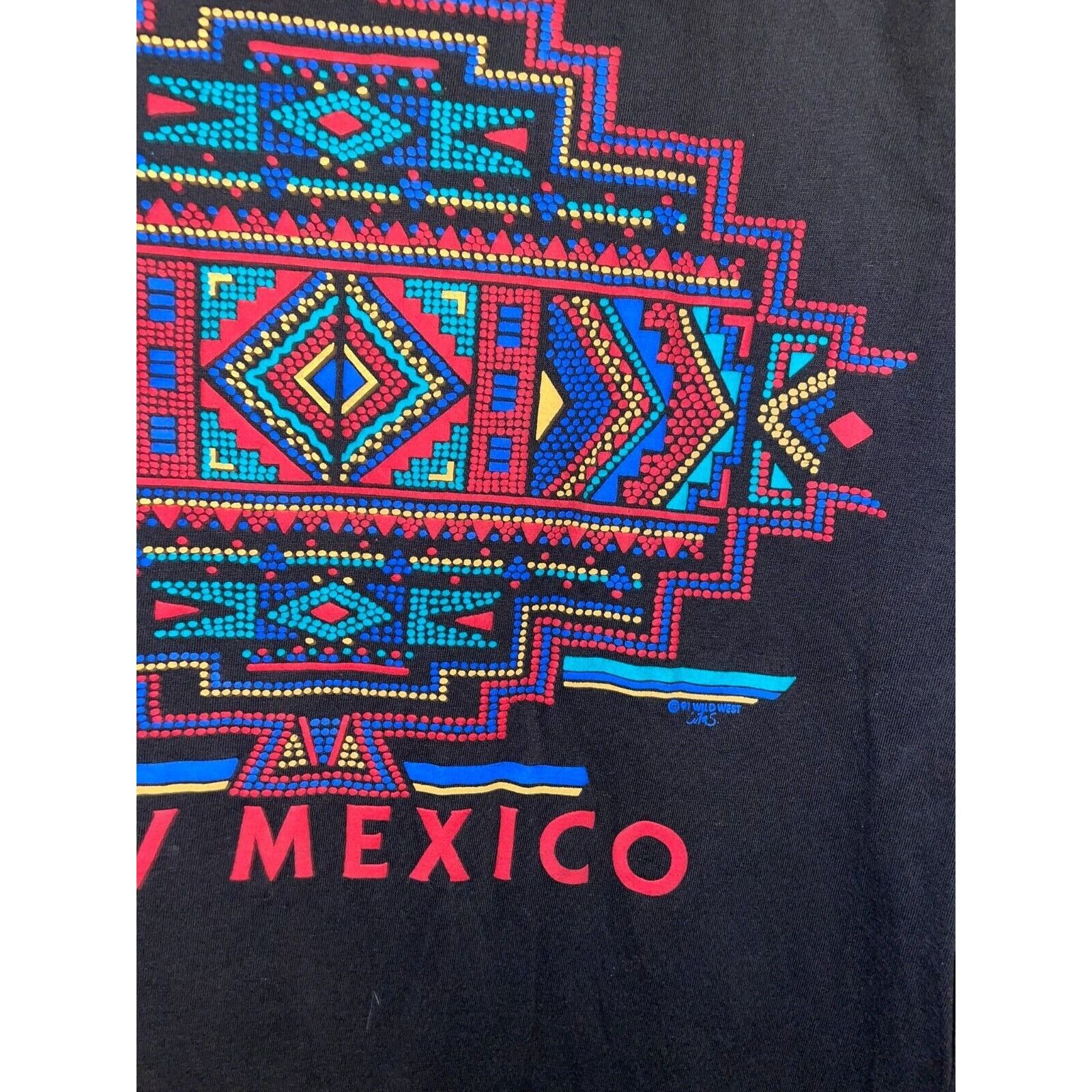 Jerzees Vintage New Mexico Shirt Western Tribal Graphic Black L Tee Size US L / EU 52-54 / 3 - 5 Thumbnail