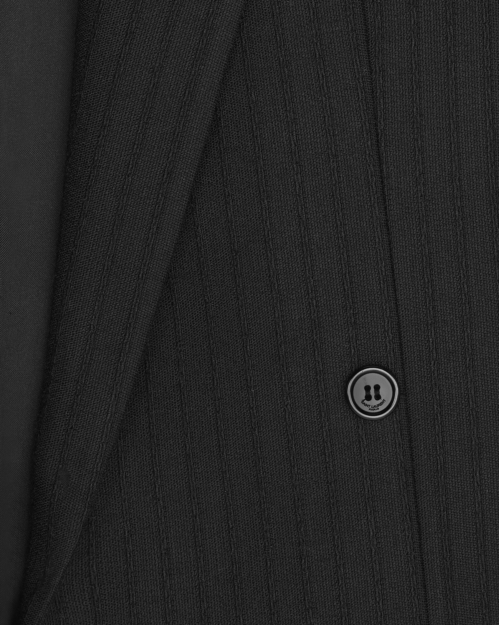 Saint Laurent Paris o1bcso1str1224 Double Breasted Jacket Striped Wool in Black Size M / US 6-8 / IT 42-44 - 3 Thumbnail