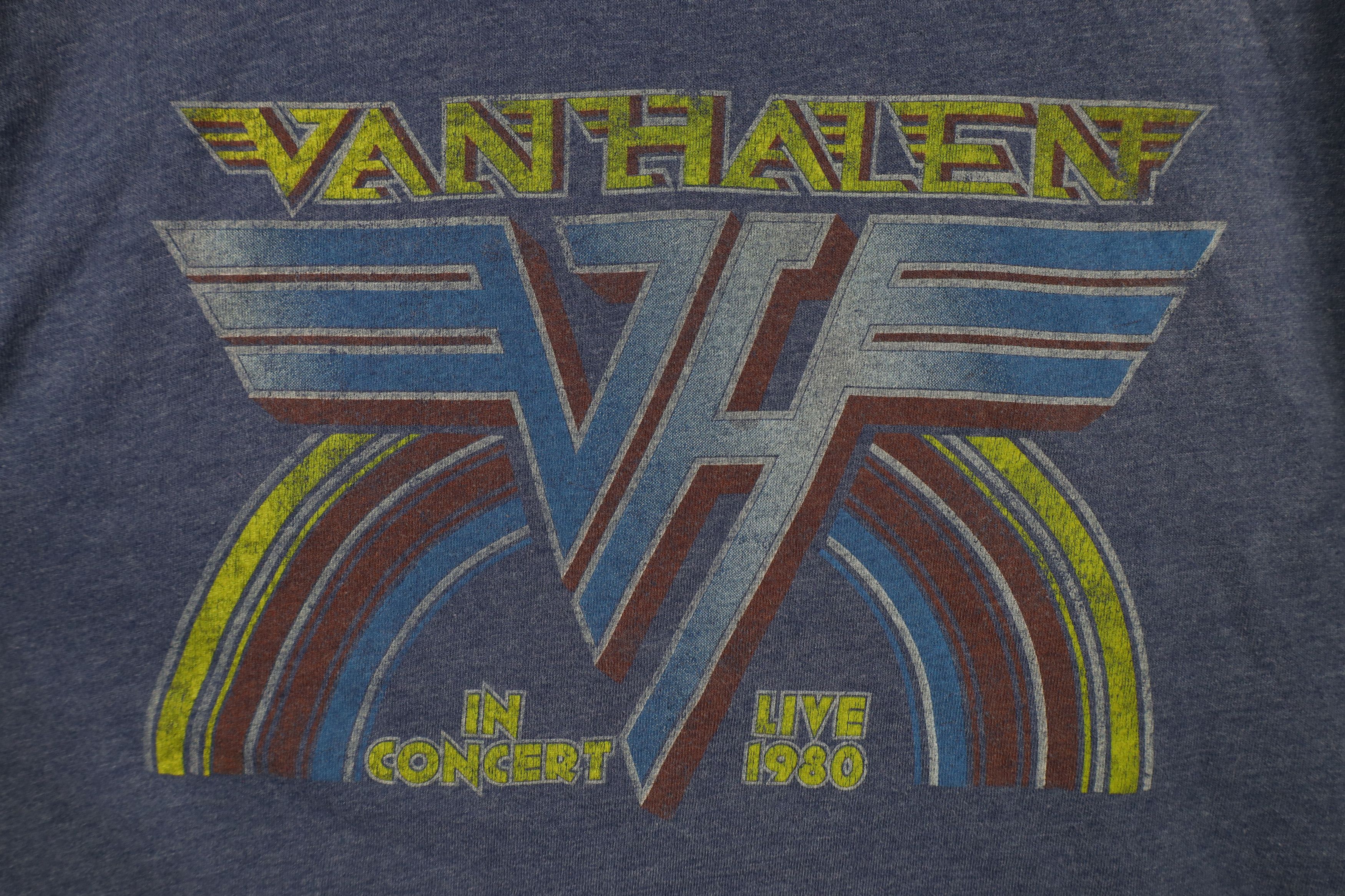 Vintage Retro Y2K Spell 1980 Live Tour Van Halen Ban T-Shirt Blue Size US L / EU 52-54 / 3 - 4 Thumbnail