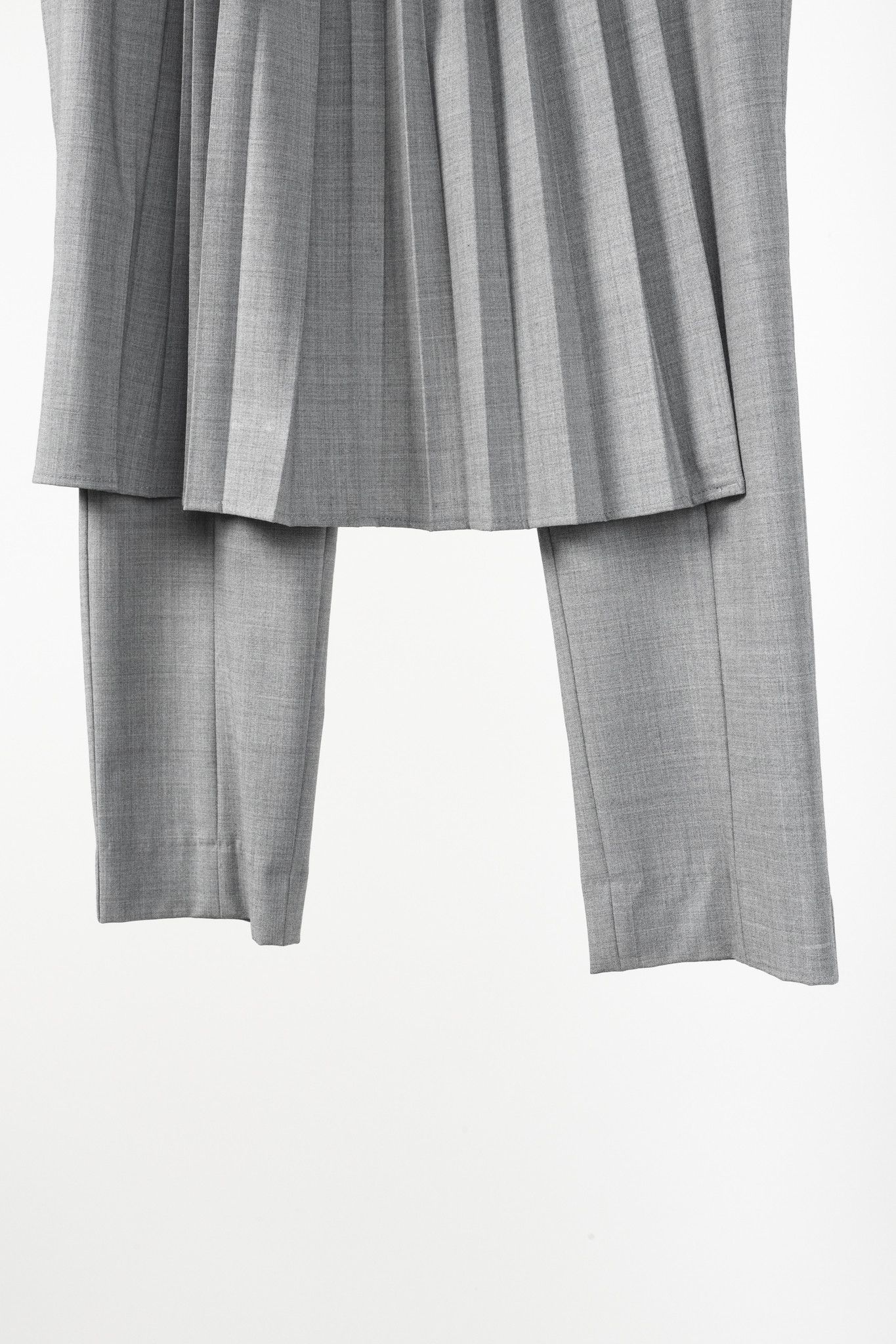 Tibi Tibi Grey Stretch-Wool Layered-Pleated Pants Size 27" / US 4 / IT 40 - 7 Thumbnail