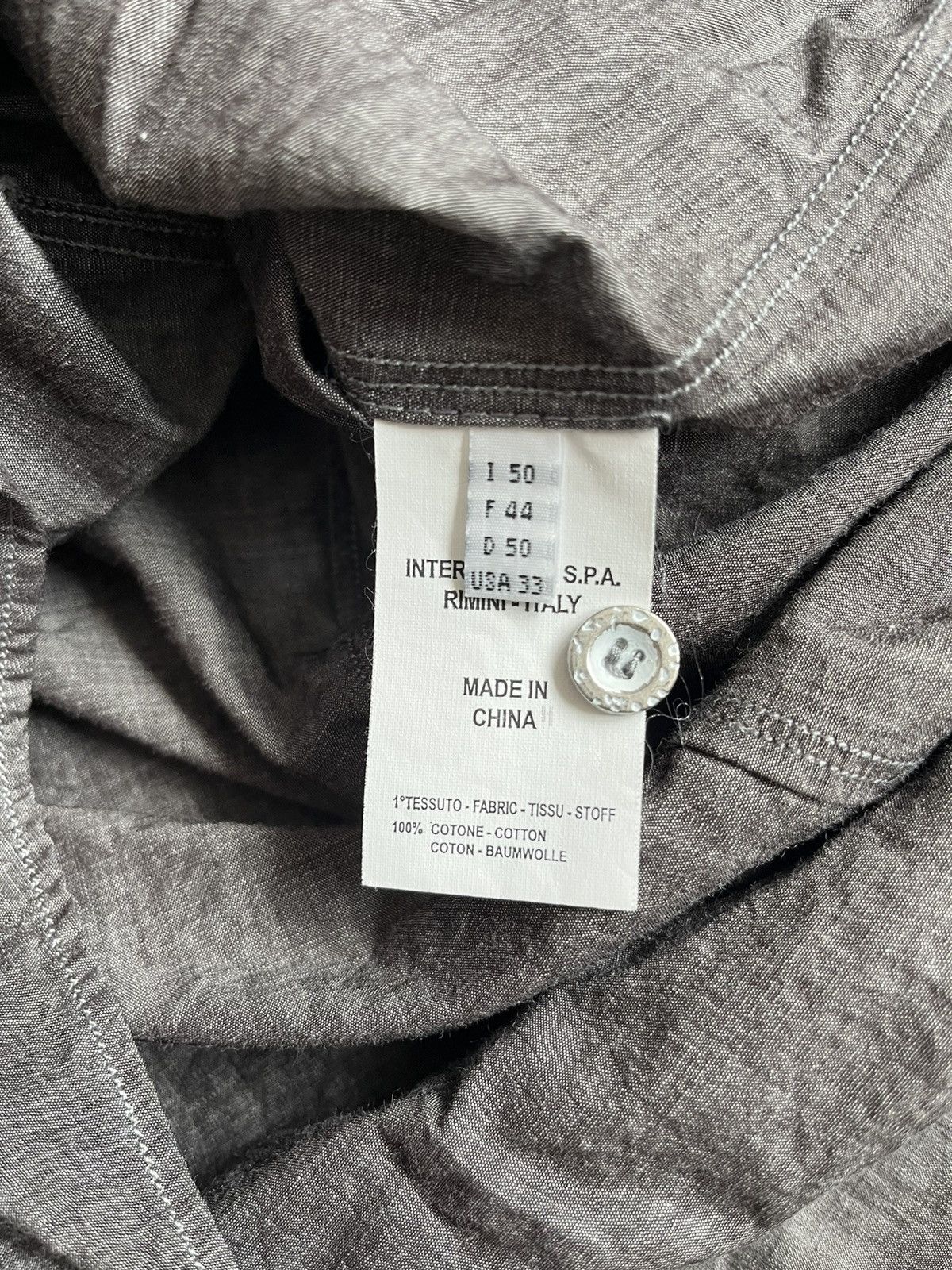 Marithe + Francois Girbaud × Vintage Le Jean De Marithe Francois Girbaud Men Grey Button Up Shirt Size US L / EU 52-54 / 3 - 12 Thumbnail