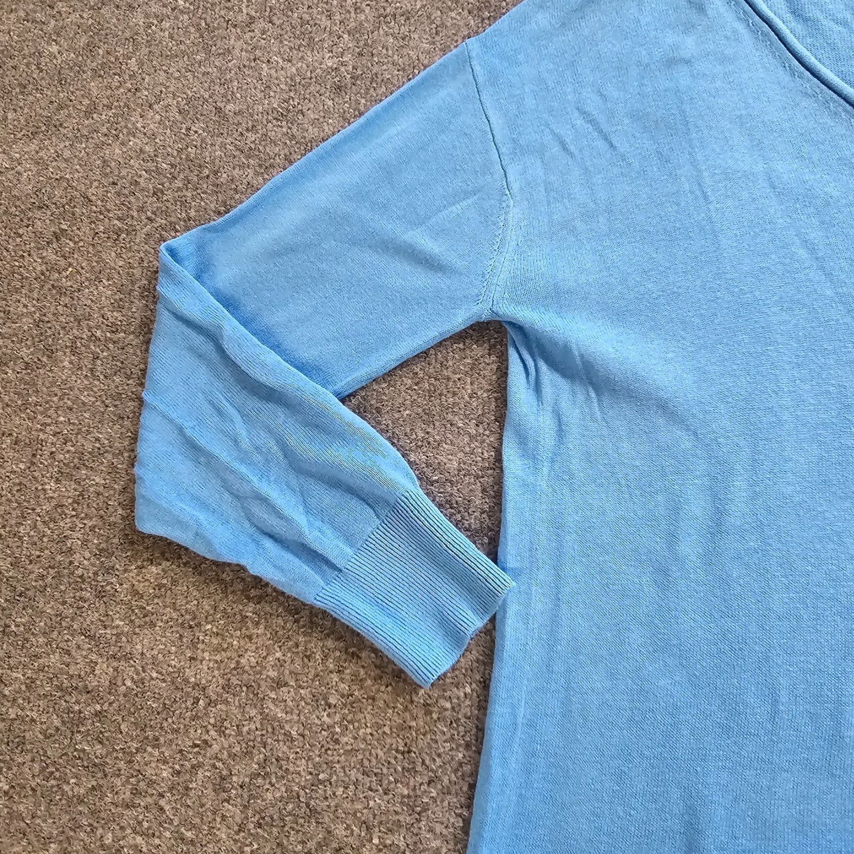J.Crew J.CREW Sweater Women Size M Blue Linen Blend Side Button Long Sleeve Casual Size M / US 6-8 / IT 42-44 - 4 Thumbnail