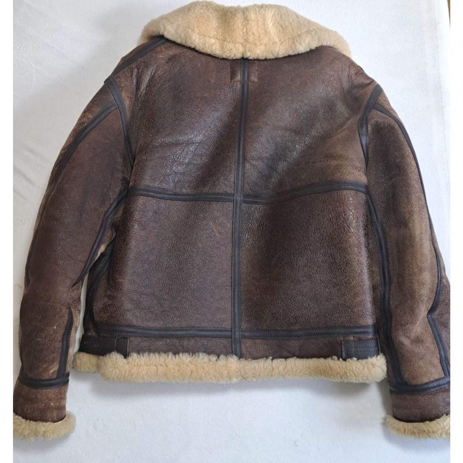 Avirex AVIREX B-3 Shearling Leather Bomber Jacket Men Brown Size 38 Vintage Full Zip Wool Lining Casual, Travel, Workwear USA 90s Classic Retro Logo Size US XXS / EU 40 - 2 Thumbnail