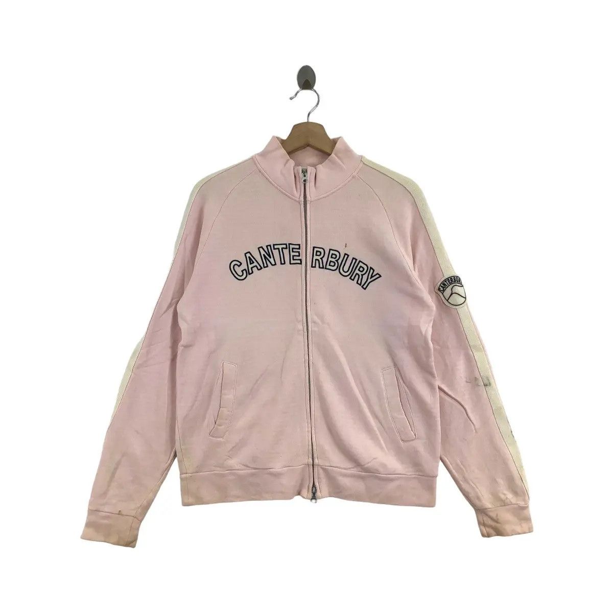 Canterbury of New Zealand Vtg CANTERBURY NEW ZEALAND Center Logo Sweater Pink Zipper Size L / US 10 / IT 46 - 1 Thumbnail