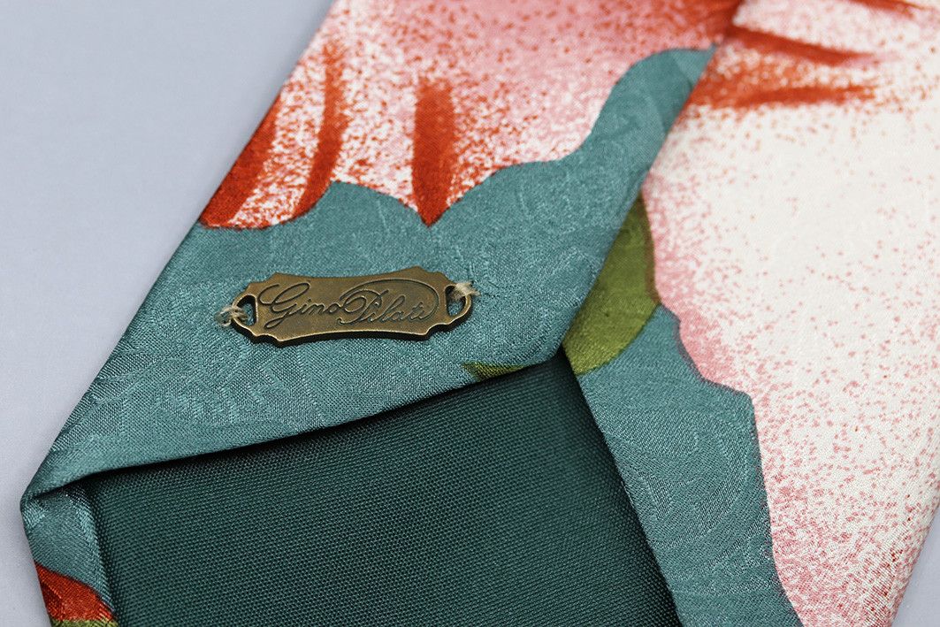 Other Gino Pilato Vintage Silk Tie with Bold Red Lily Floral Print Size ONE SIZE - 4 Thumbnail