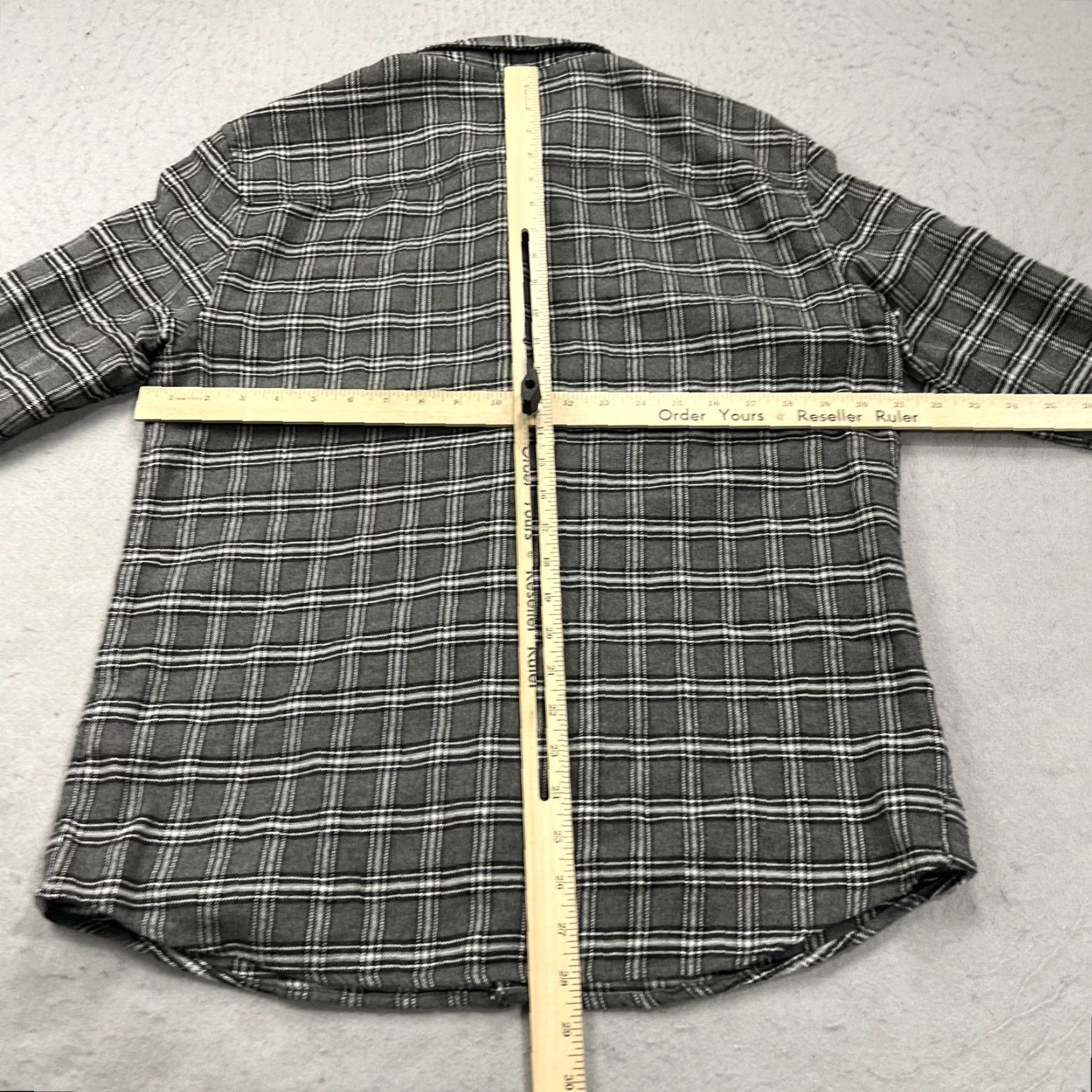 Allsaints AllSaints Shirt Mens L Gray Plaid Amos Long Sleeve Flannel Button Cotton Size US L / EU 52-54 / 3 - 7 Thumbnail
