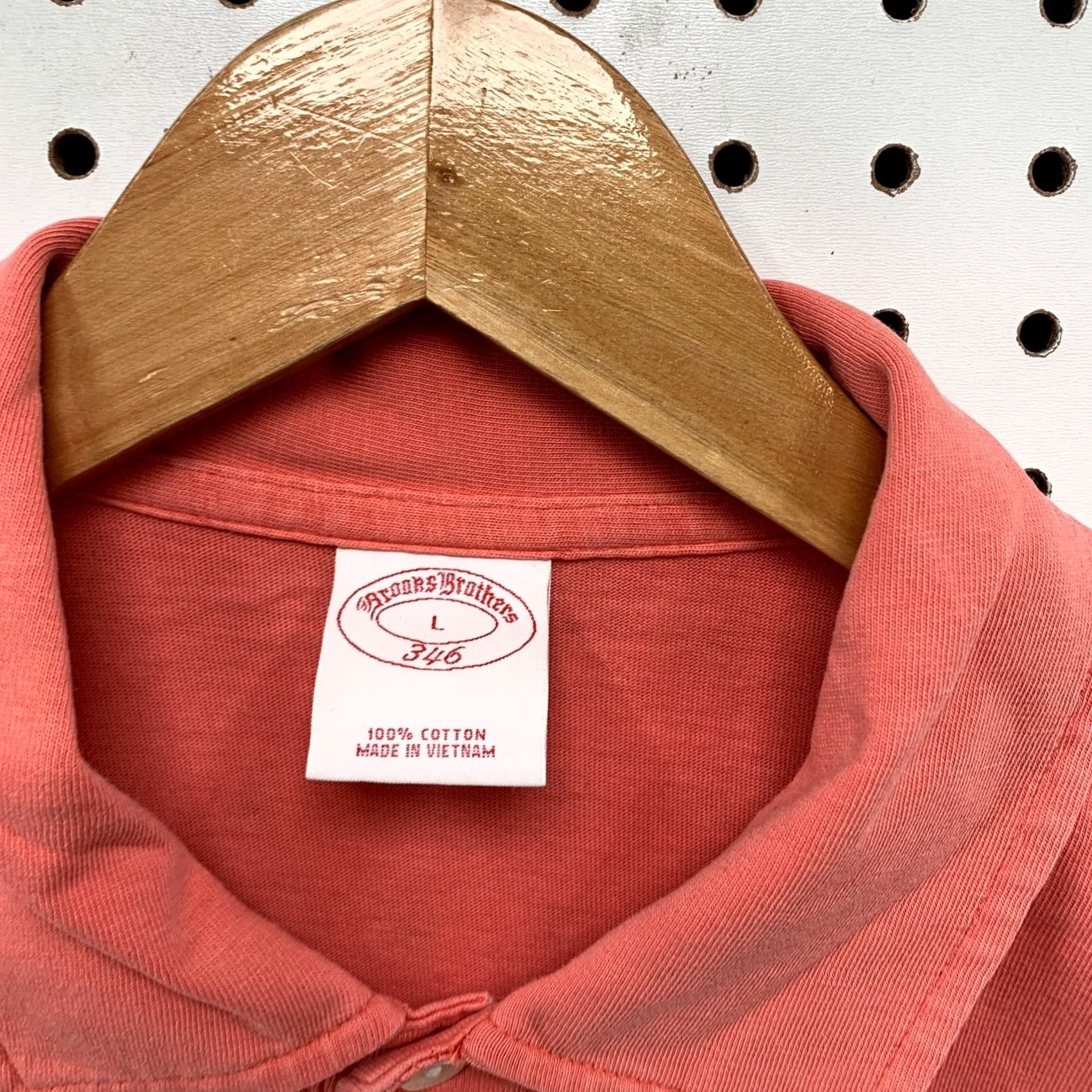 Brooks Brothers Brooks Brothers Collared Polo Shirt Mens L Coral Short Sleeve Casual Polo 23X28 Size US L / EU 52-54 / 3 - 7 Thumbnail