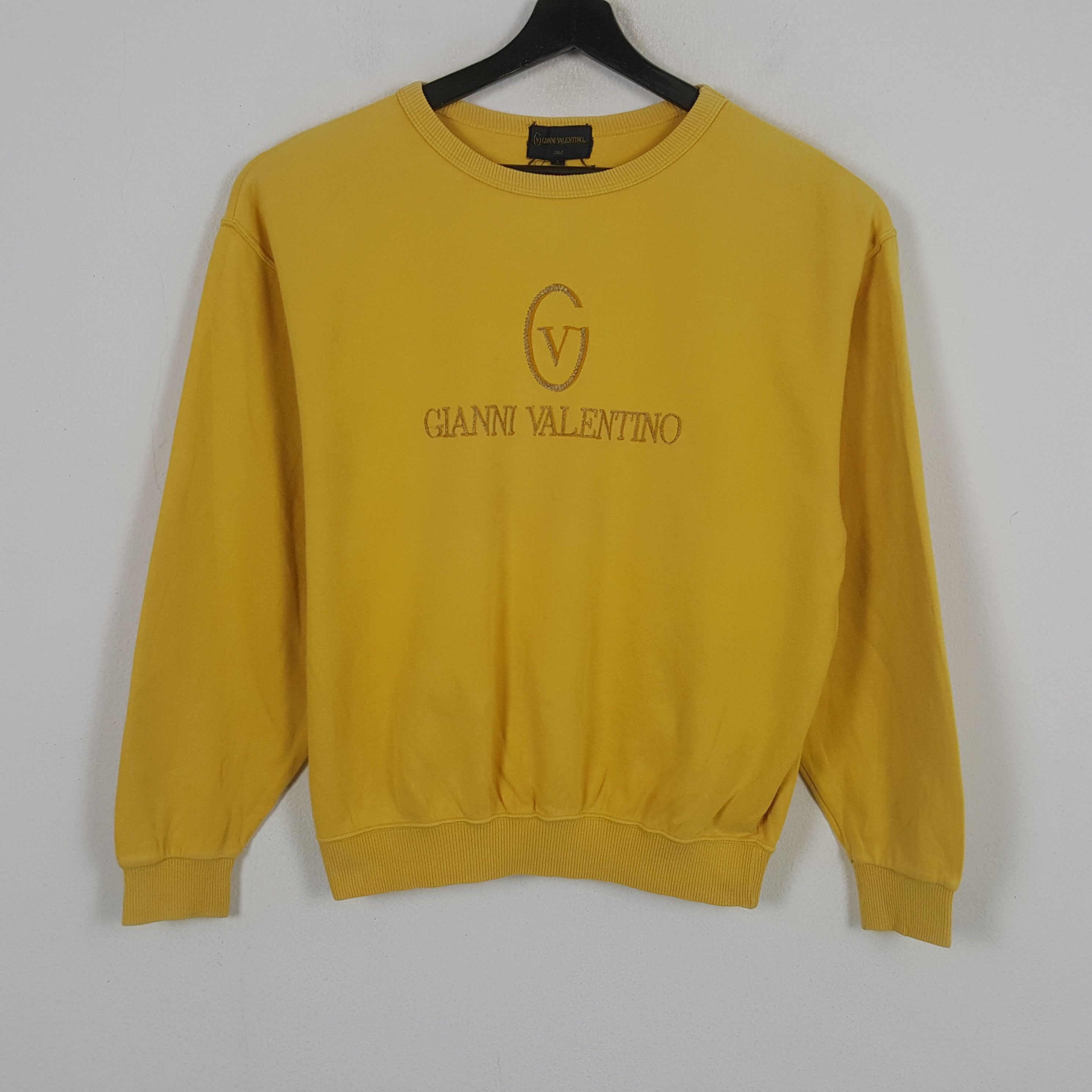 Vintage GIANNI VALENTINO Center Logo Spellout Sweartshirt C286N7 Size US M / EU 48-50 / 2 - 1 Thumbnail