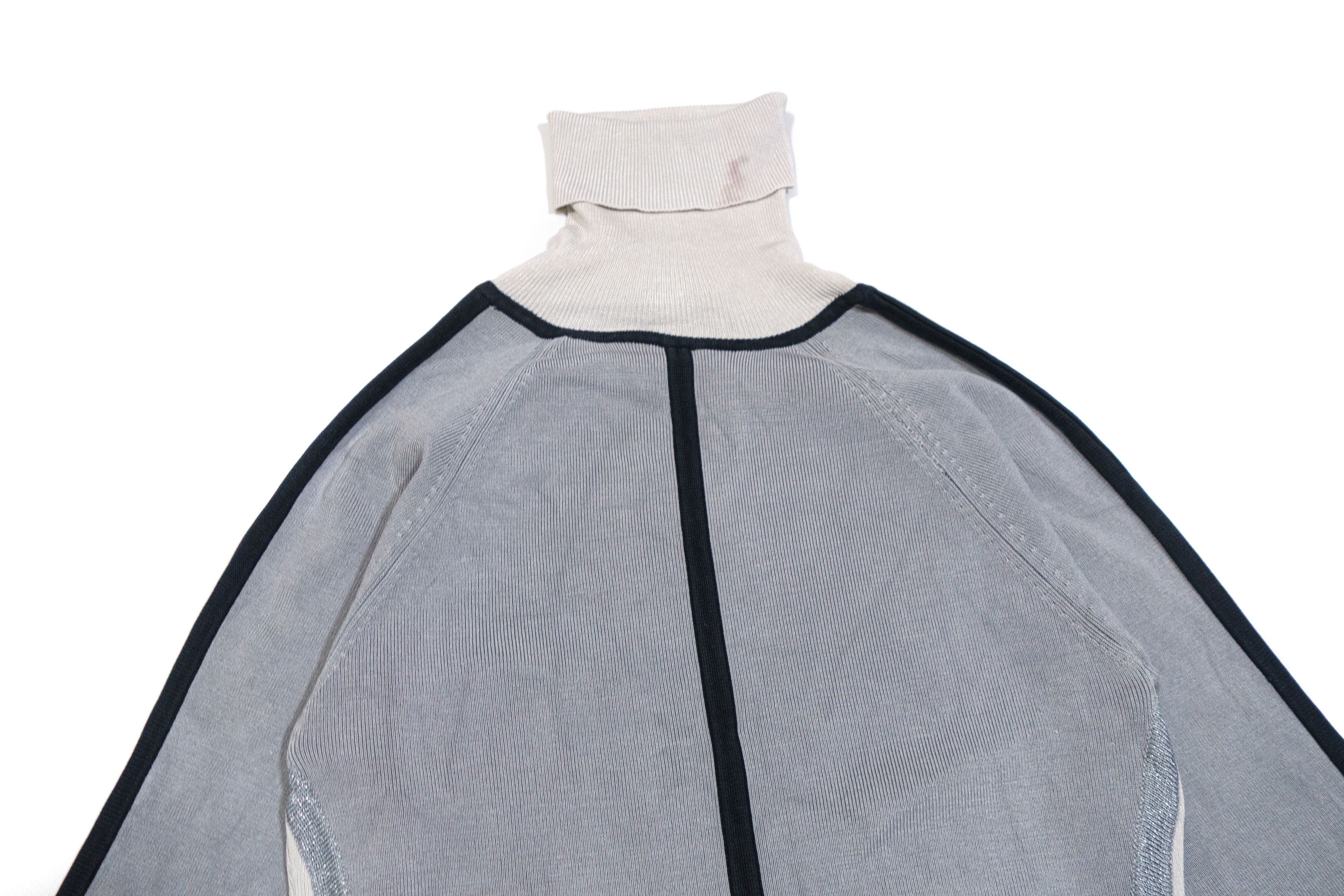 Versace 90S Zip Sleeve Stripe Cotton Turtleneck Sweater Size XS / US 0-2 / IT 36-38 - 2 Thumbnail