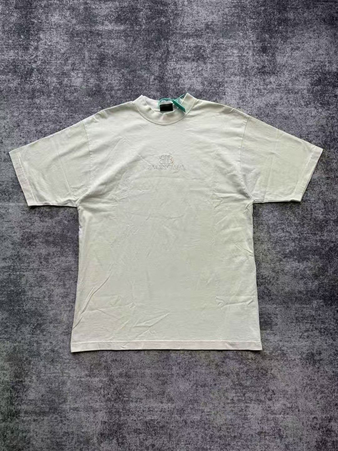 Balenciaga Balenciaga Beige Double B Embroidered Short Sleeve Size US XS / EU 42 / 0 - 1 Thumbnail