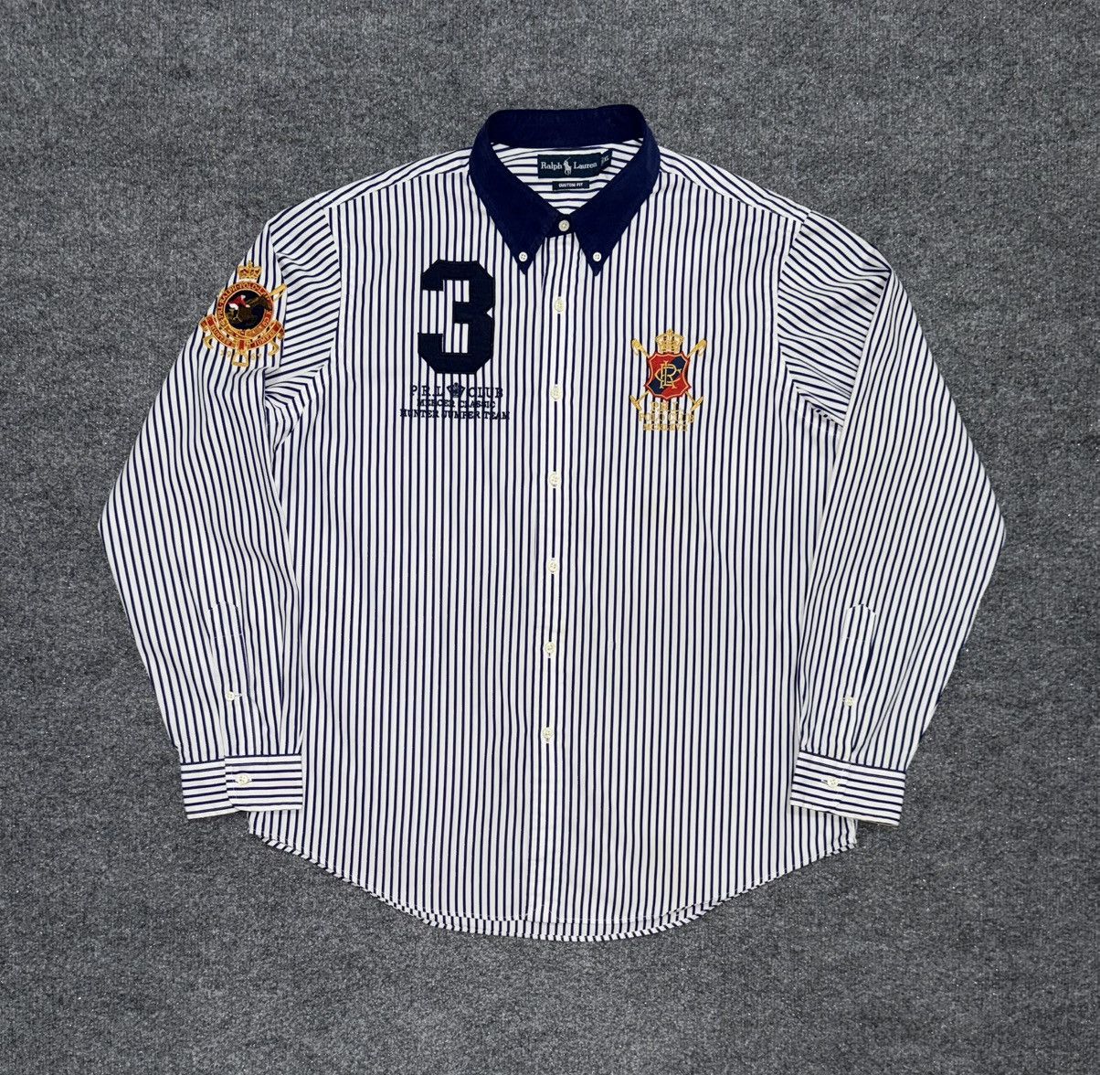 Ralph Lauren Vintage Polo Ralph Lauren Crest Shirt Big 3 Stripe XL Size US XL / EU 56 / 4 - 2 Thumbnail