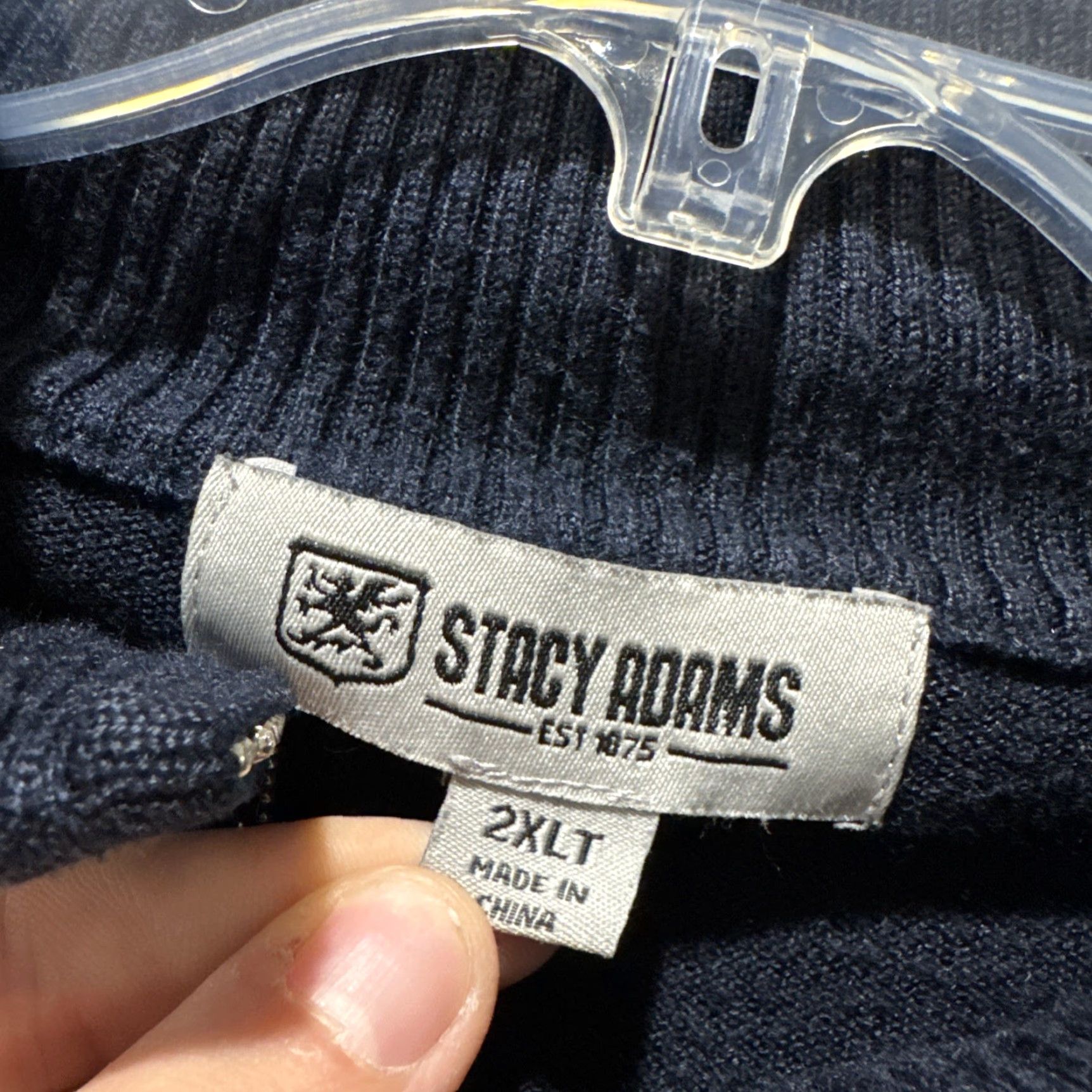Stacy Adams VINTAGE Stacy Adams Long Sleeve Quarter Zip-Up Sweater Men’s 2XL TALL Blue Pullover Big & Tall Size US XXL / EU 58 / 5 - 5 Thumbnail