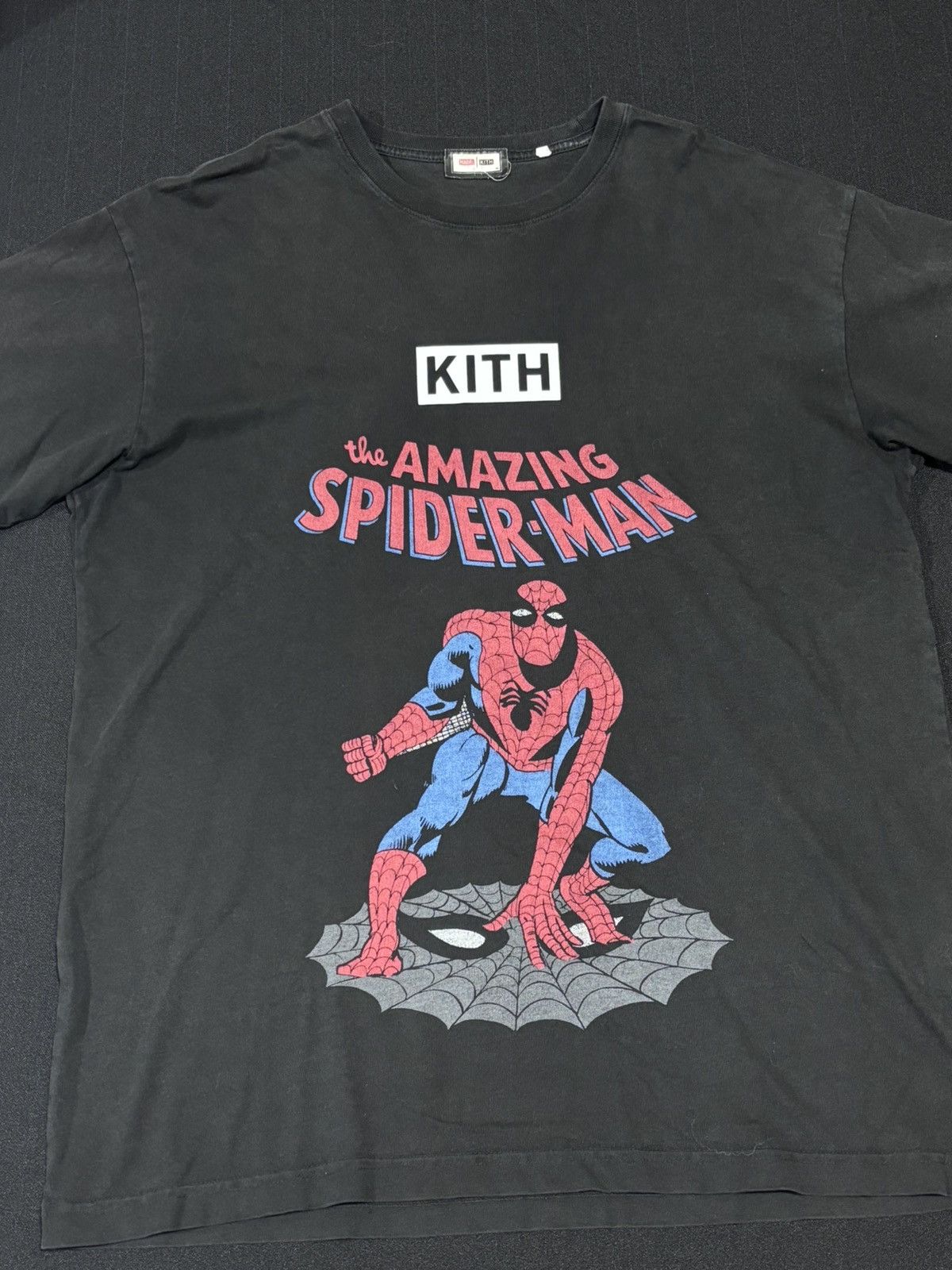 Kith Kith For Spider-Man Allies Vintage Black Tee | Grailed