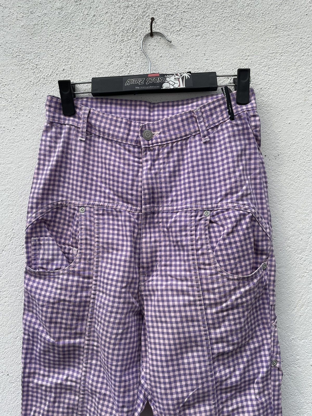 Issey Miyake × mercibeaucoup Mercibeaucoup Drop Crotch Checked Pants Size 26" / US 2 / IT 38 - 2 Thumbnail