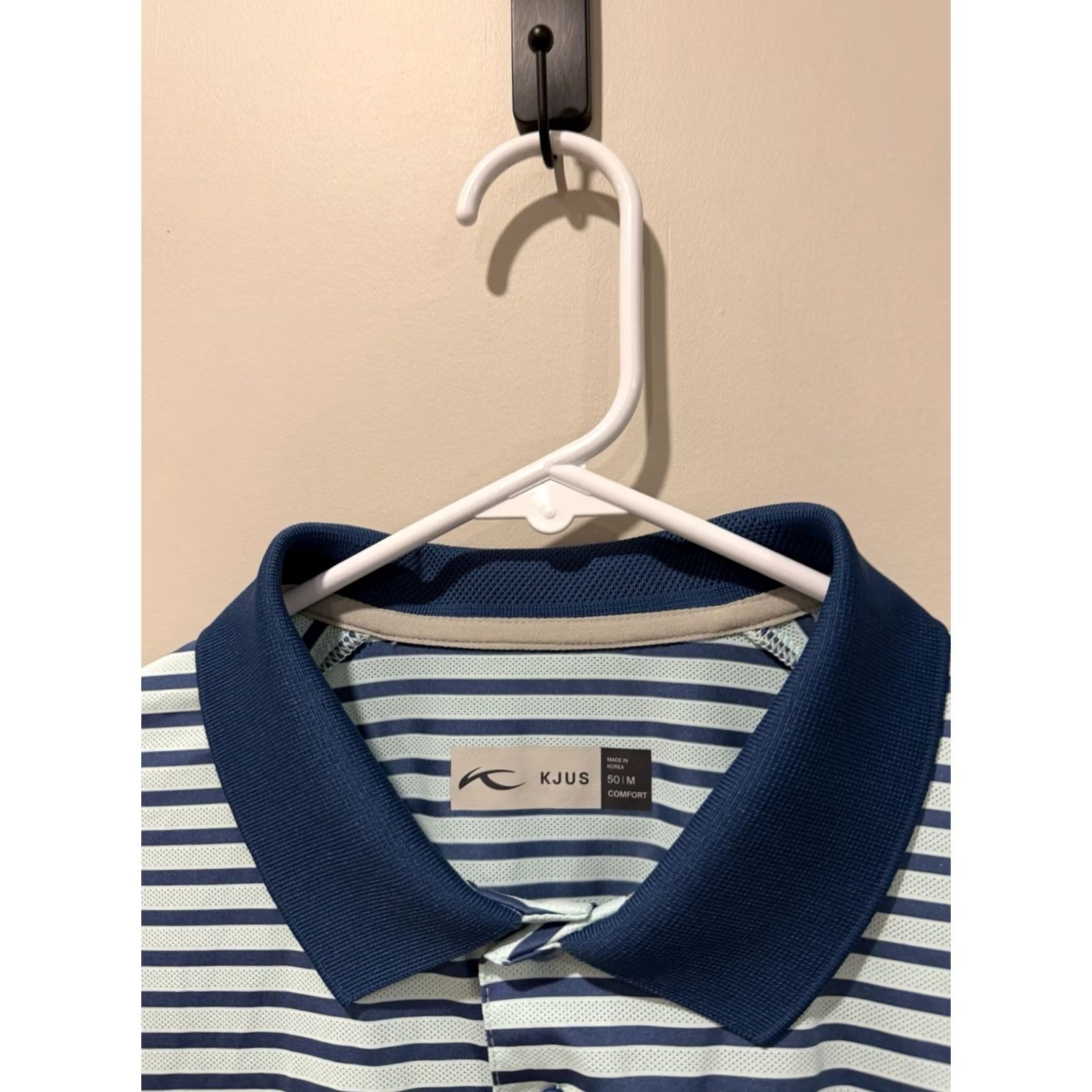 KJUS KJUS Polo Shirt Men's Medium Blue Luis Stripe Golf Activewear Athleisure Stretch Size US M / EU 48-50 / 2 - 3 Thumbnail