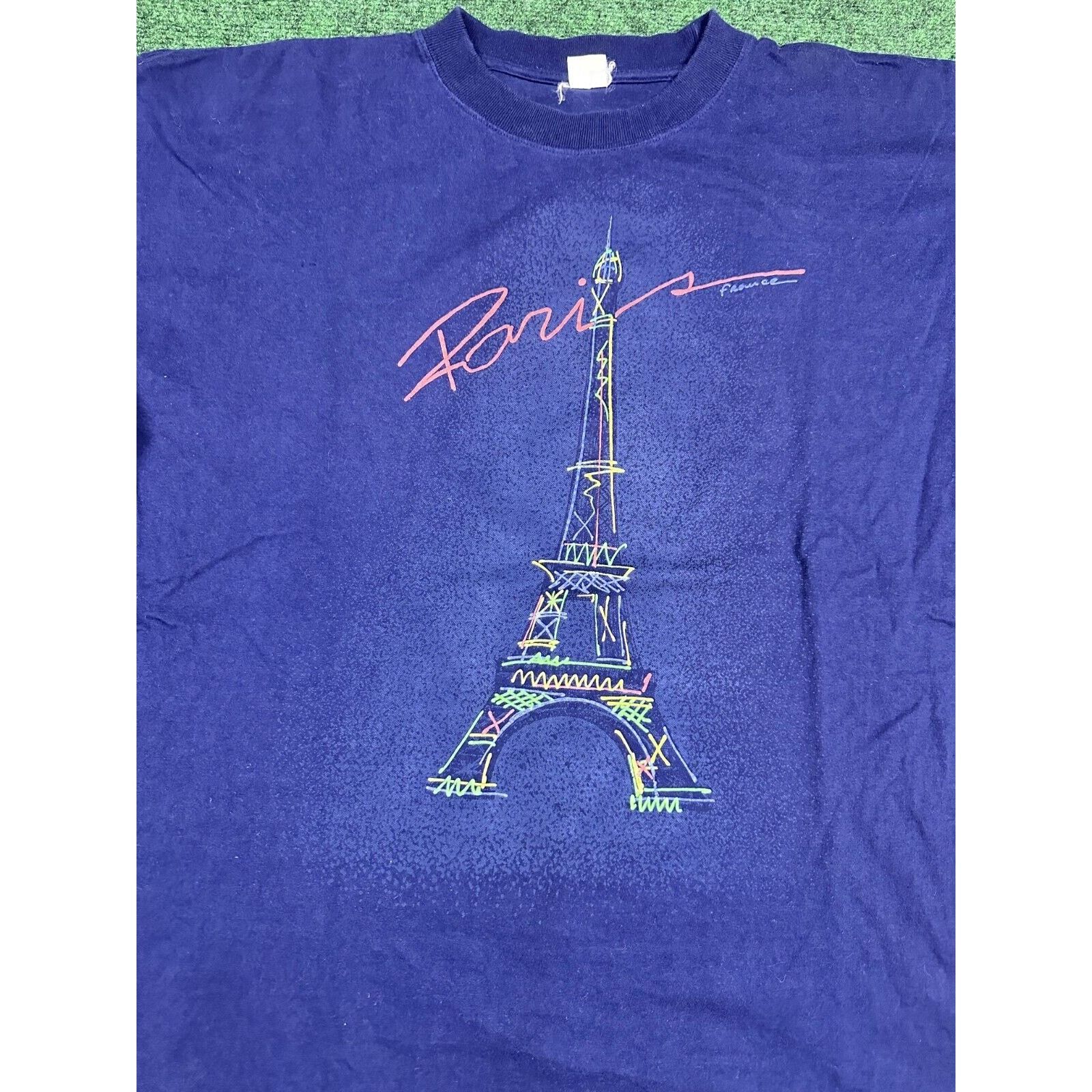 Vintage Vintage 90s Paris France Tourist Shirt Size US L / EU 52-54 / 3 - 2 Thumbnail