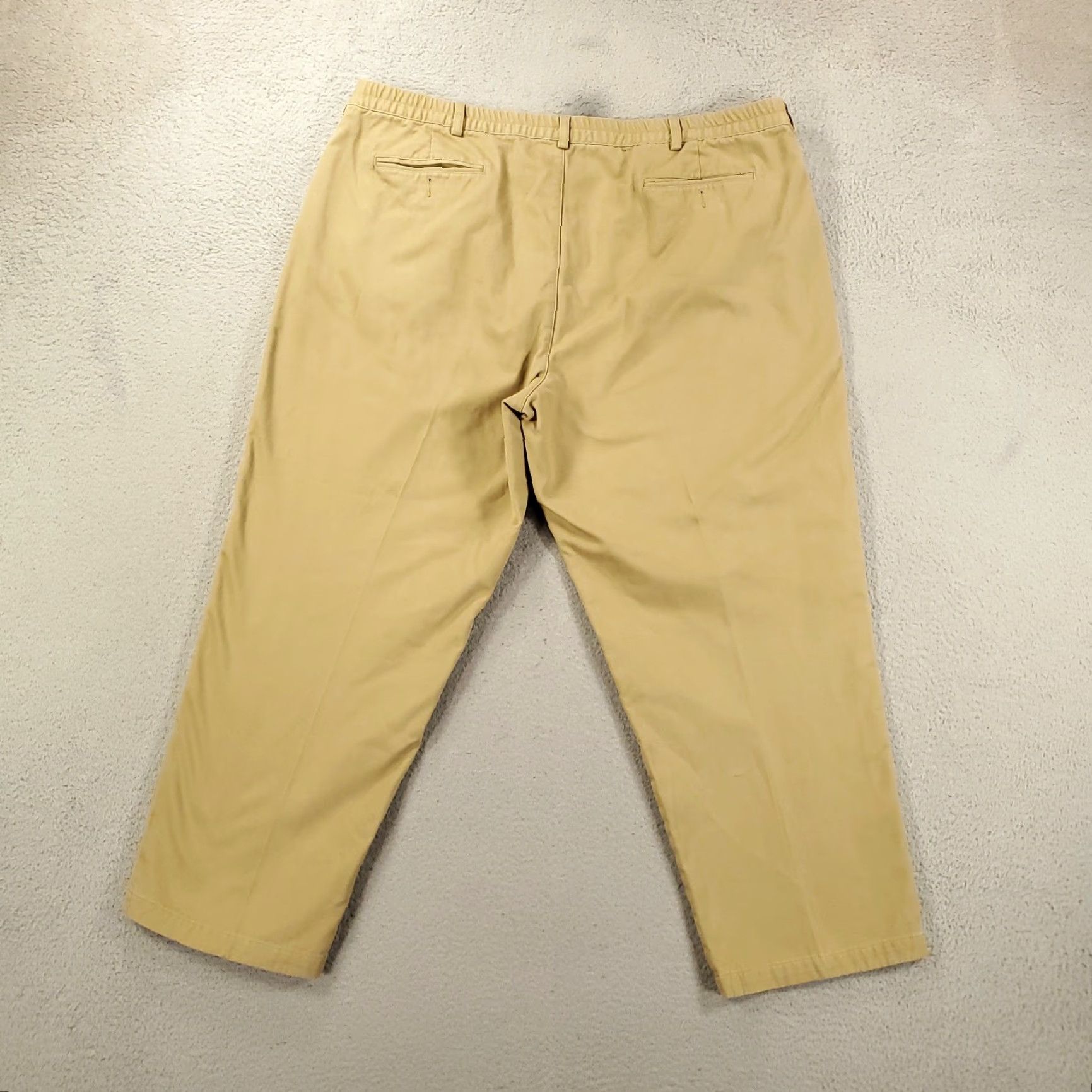 Vintage LL Bean Pant Mens 46x30 Chino Cotton Pleated Lined Comfort Waist Beige Size US 30 / EU 46 - 8 Thumbnail