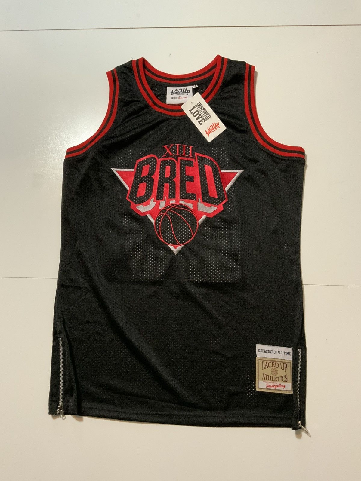 Sneakgallery NWT Laced Up XIII Bred Retro Michael Jordan GOAT Mesh Jersey Size US M / EU 48-50 / 2 - 1 Thumbnail