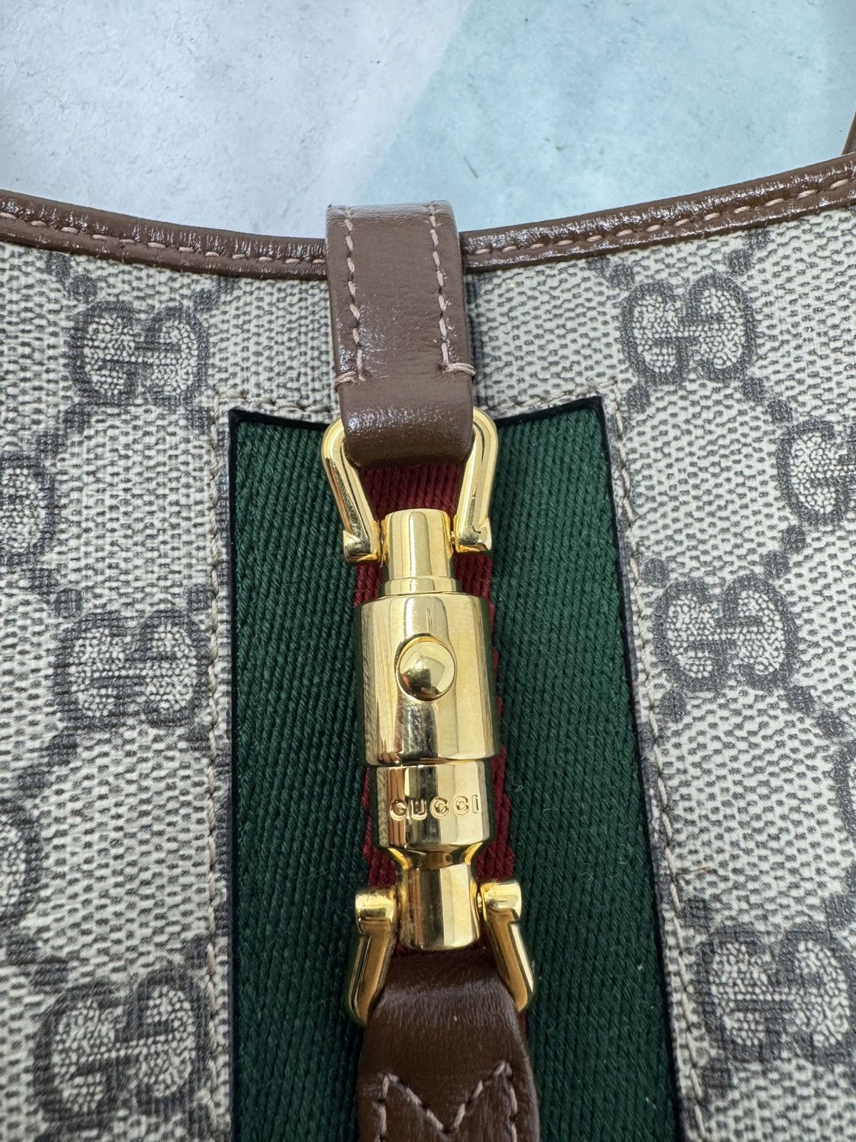 Gucci Gucci Jackie 1961 Canvas Mini Shoulder Bag Beige GG Size ONE SIZE - 5 Thumbnail