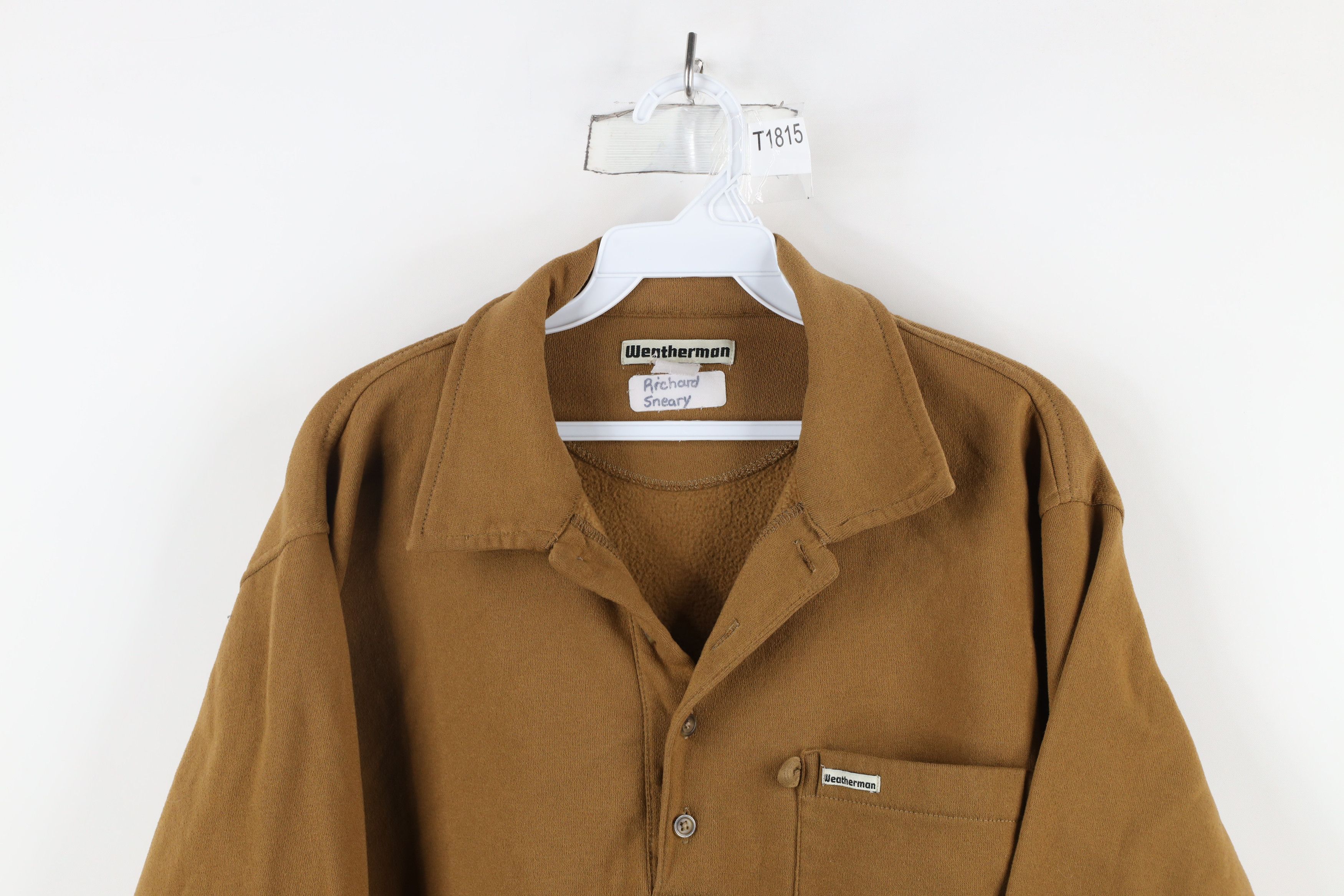 Vintage Vintage 90s Streetwear Collared Pullover Sweatshirt Brown Size US S / EU 44-46 / 1 - 2 Thumbnail